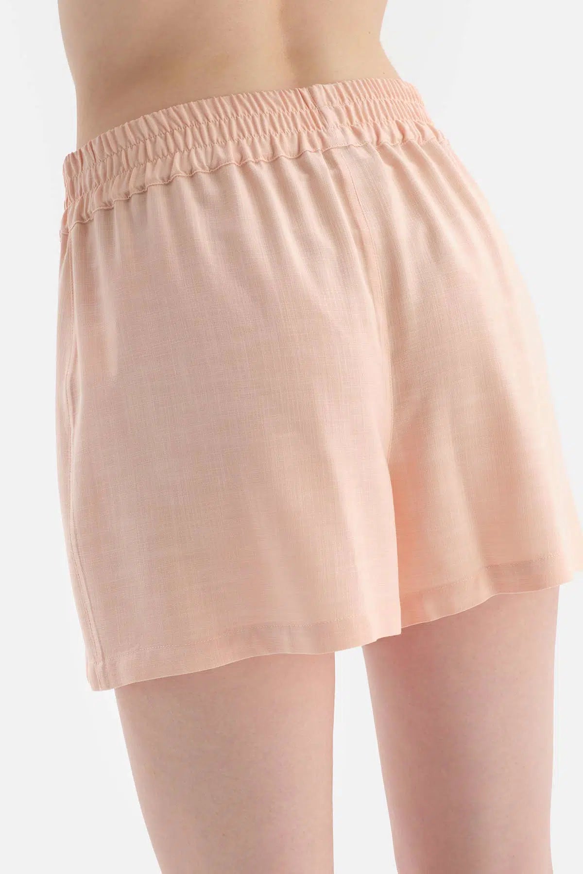 Açık Pembe Dokuma Şort