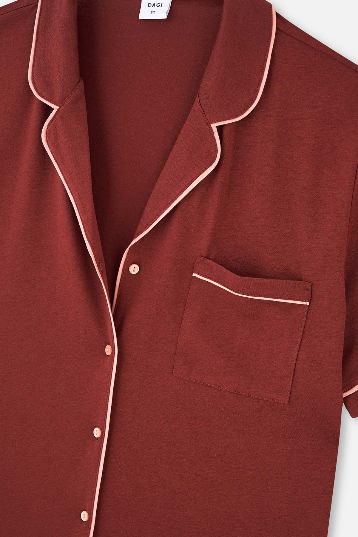 Kahverengi Biye Detaylı Önü Düğmeli Örme Gecelik