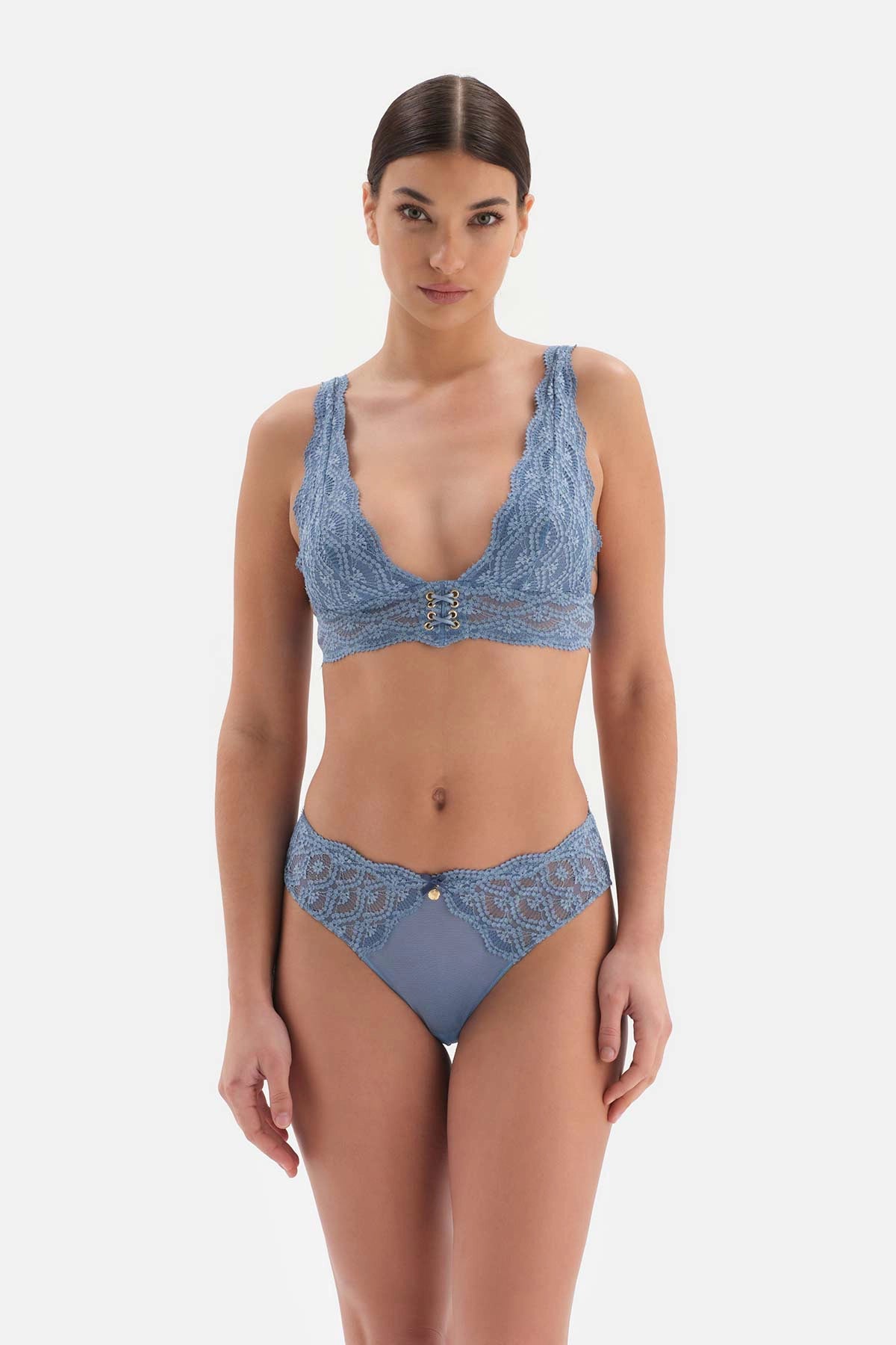 Mavi Aksesuar Detaylı Dantel Sütyen