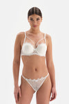 Beyaz Bride Tül Detaylı String Külot