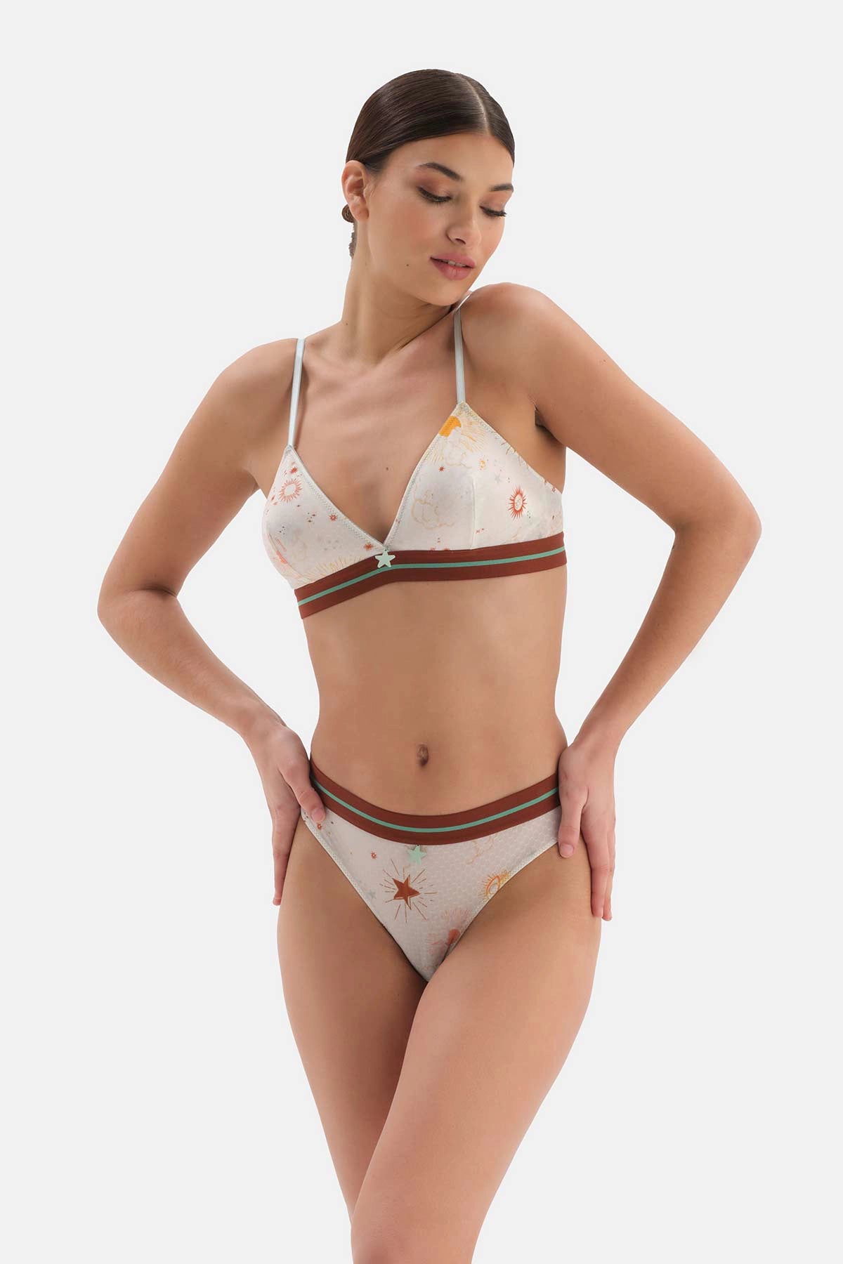 Desenlı Desenlı Gökyüzü Desenli Brazıllıan Külot