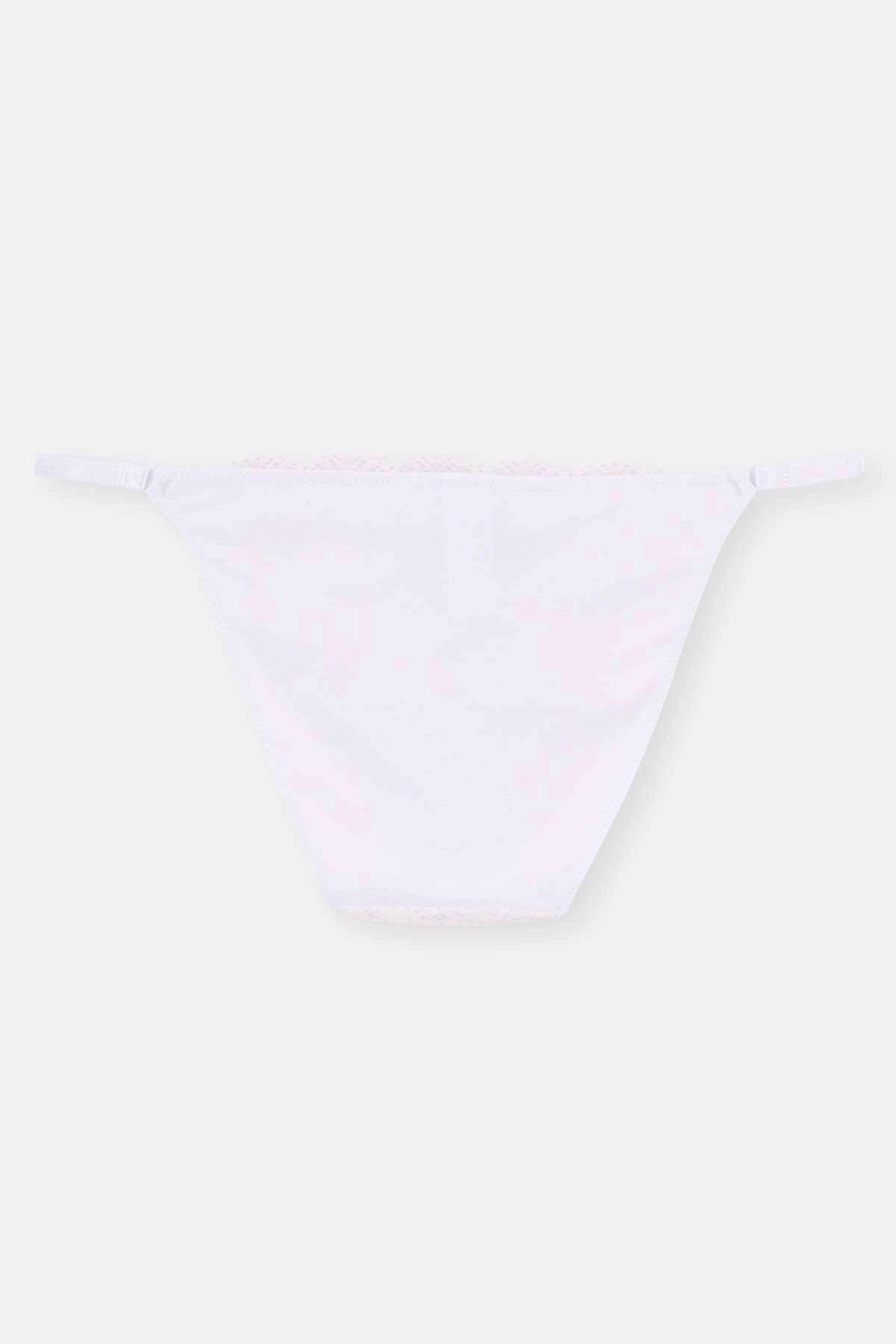 Ekru Yanları Ayarlanabilir Dantelli Hamile Külot