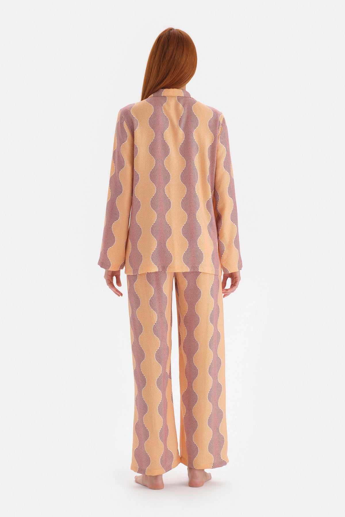 Sarı Simli Saten Pantolon Pijama Altı