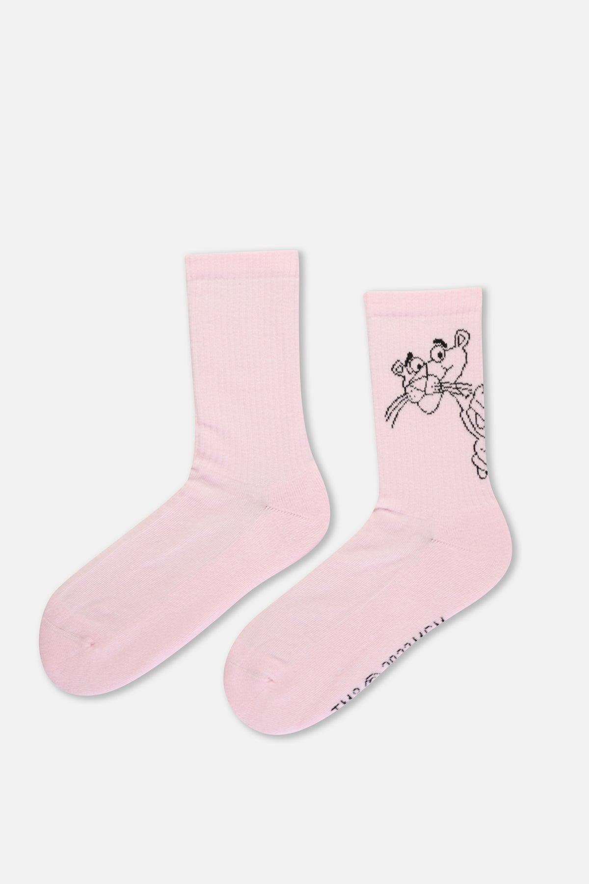 Beyaz-Pembe Kadın Panter 2'li Çorap Seti