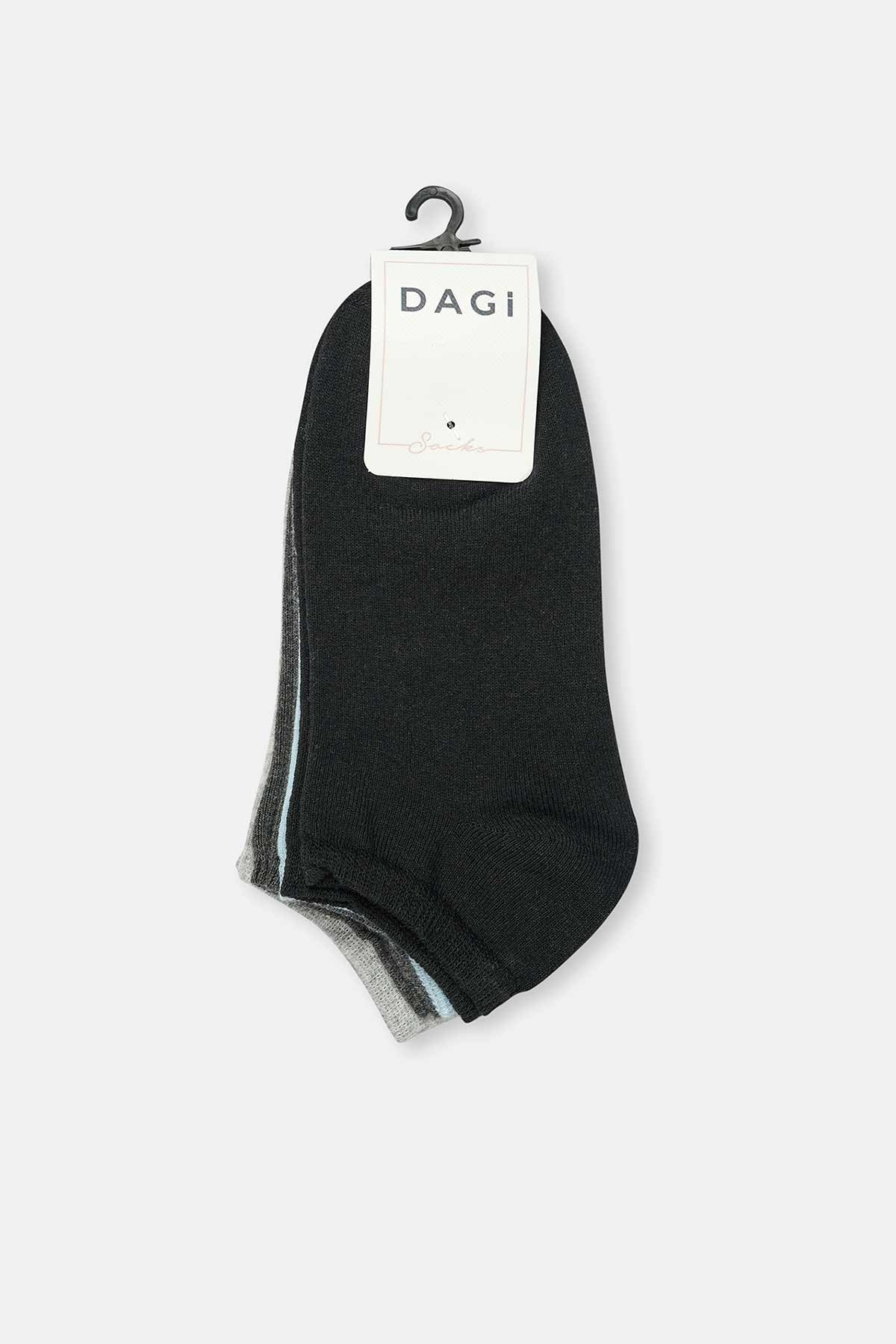 Karışık Karışık Kadın 4'lü Düz Patik Çorap