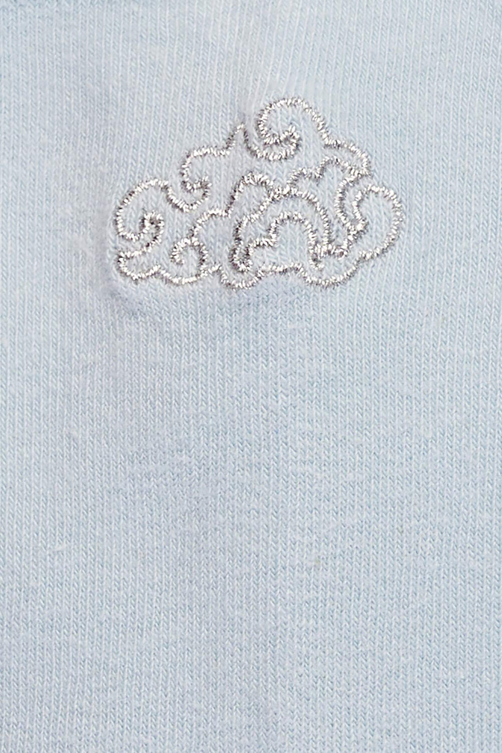 Açıkmavi Kadın Bulut Nakış Desenli Çorap