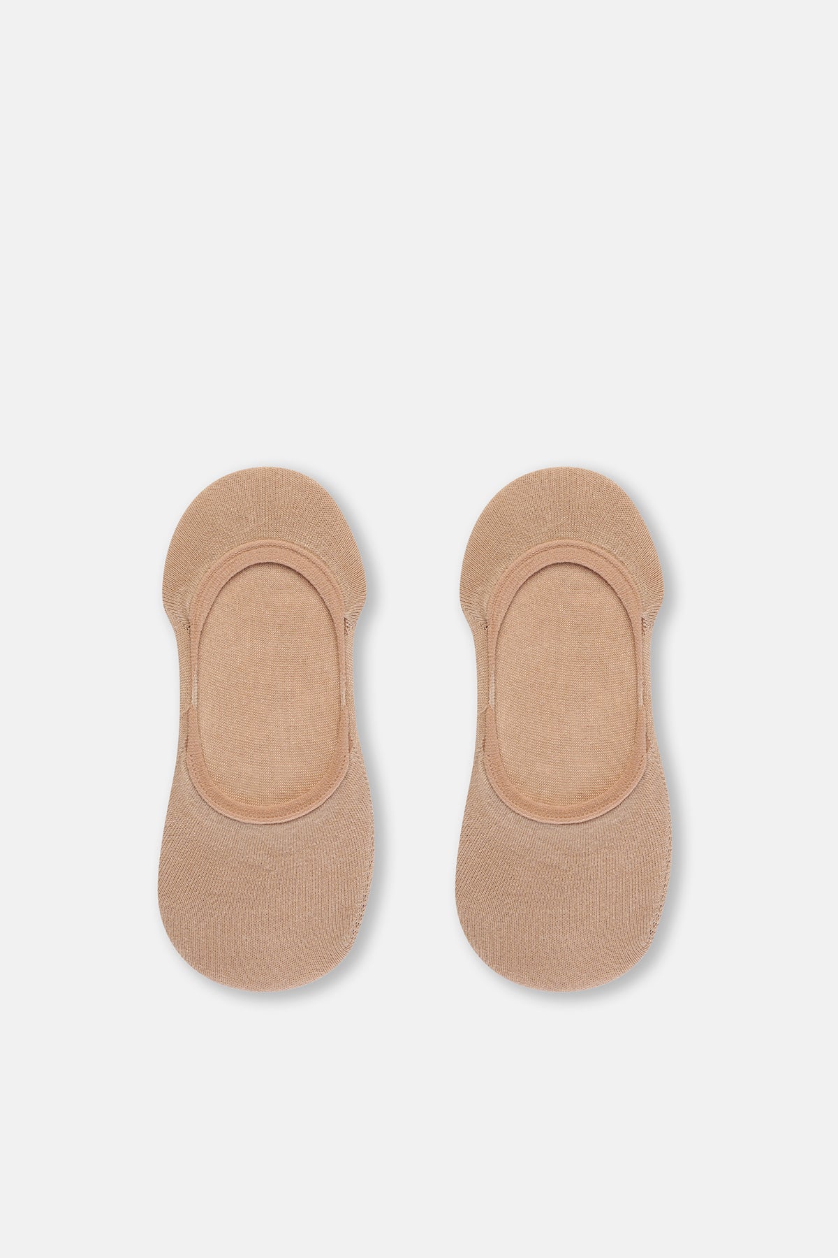 Bej Kadın Bambu Görünmez Çorap 2'Li