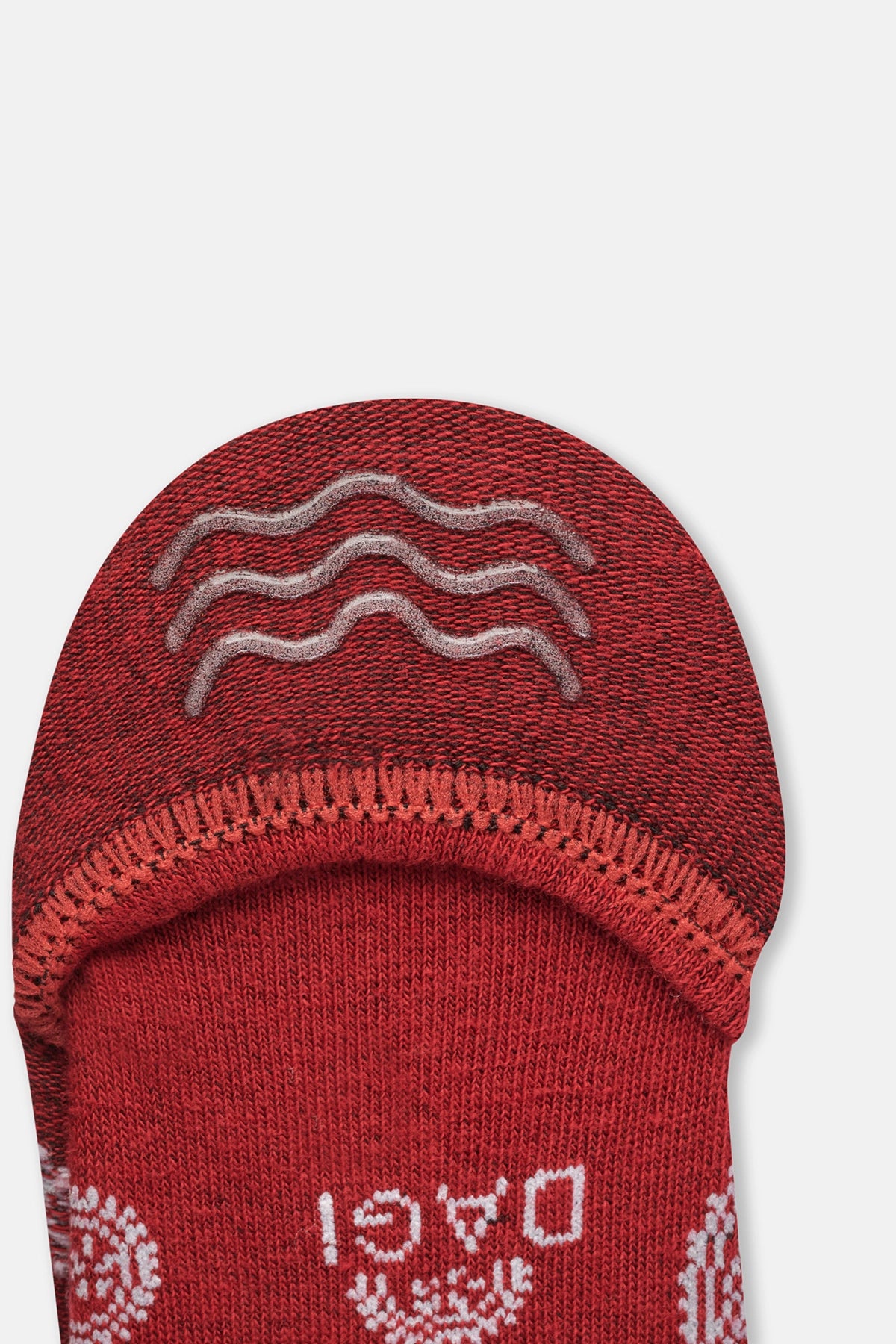 Bordo Kadın Şal Desenli Görünmez Çorap