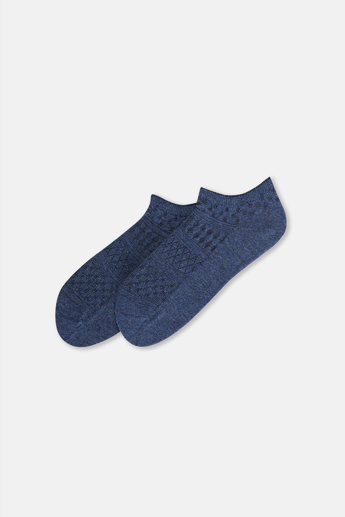 Mavi Kadın Otantik Desenli Patik Çorap 2'Li