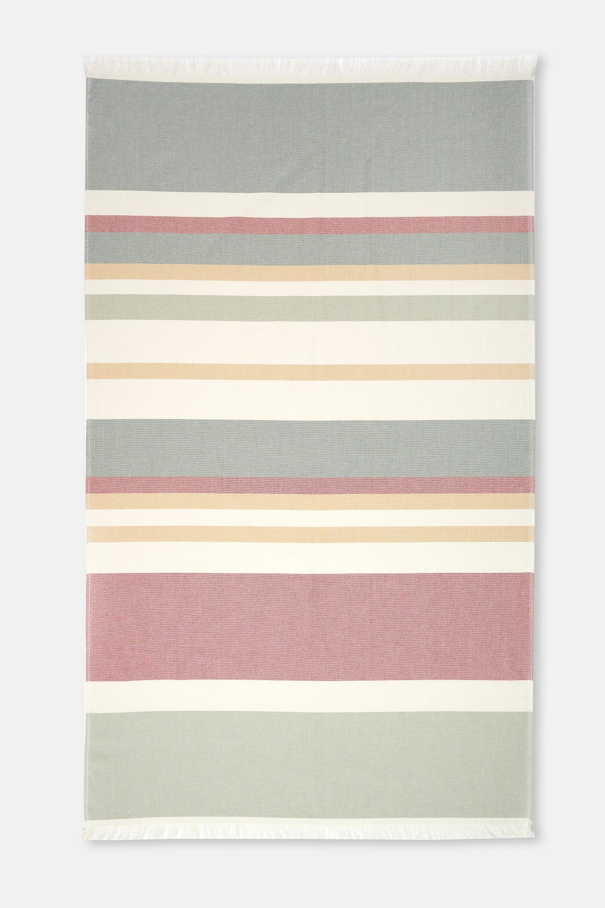 Haki Çizgili Çizgili Çizgili Desenli Havlu Hesteam 85X150