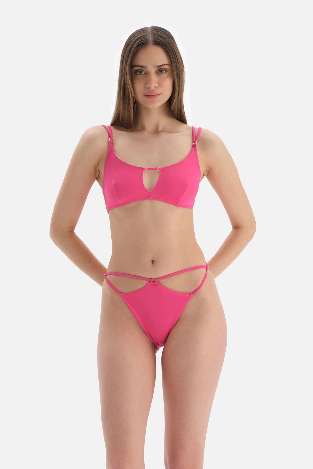Fuşya Ip Detaylı Brazilian Bikini Altı