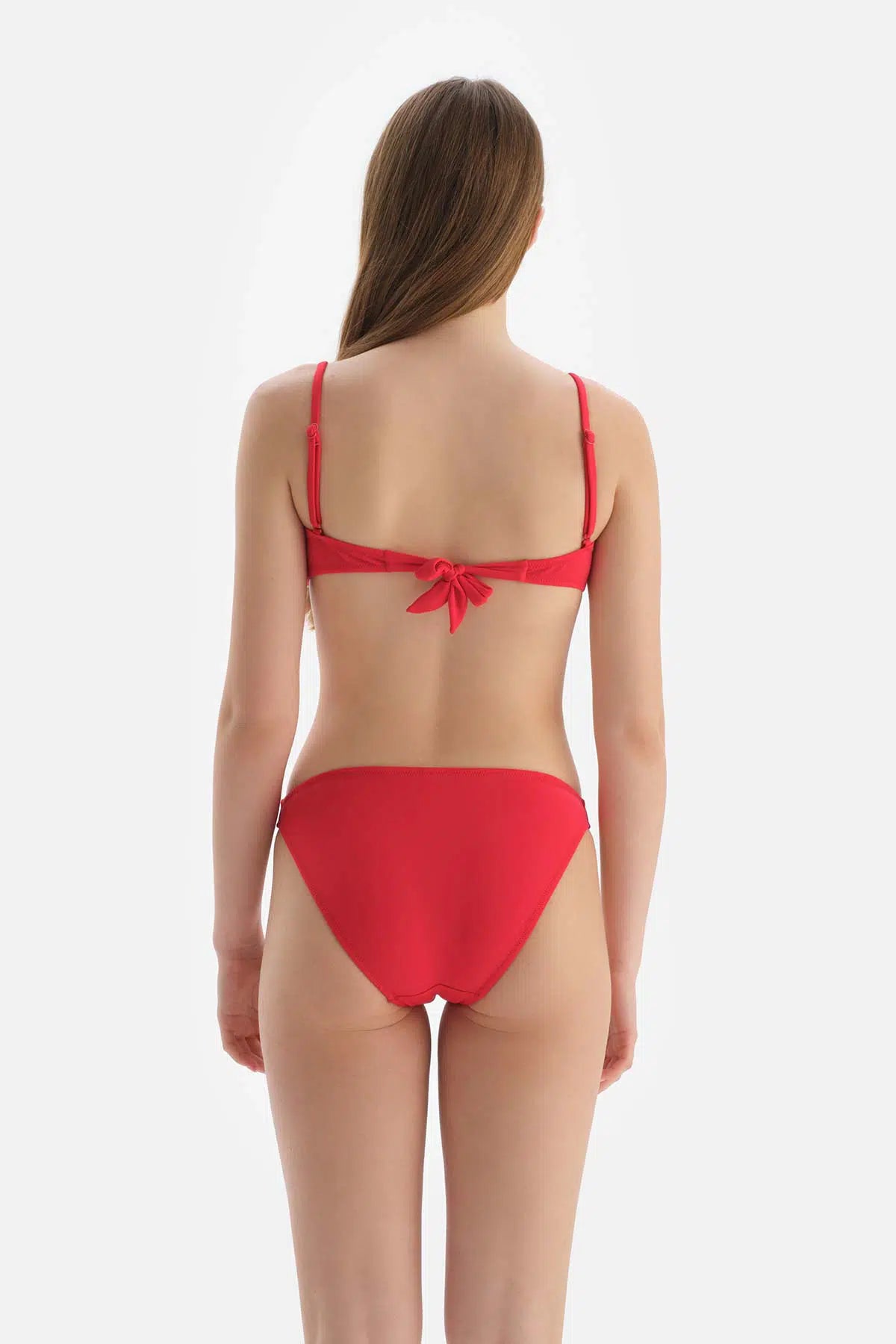 Kırmızı Straplez Bikini Üstü