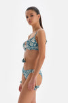 Yeşil - Ekru Kaplı Bikini Üstü