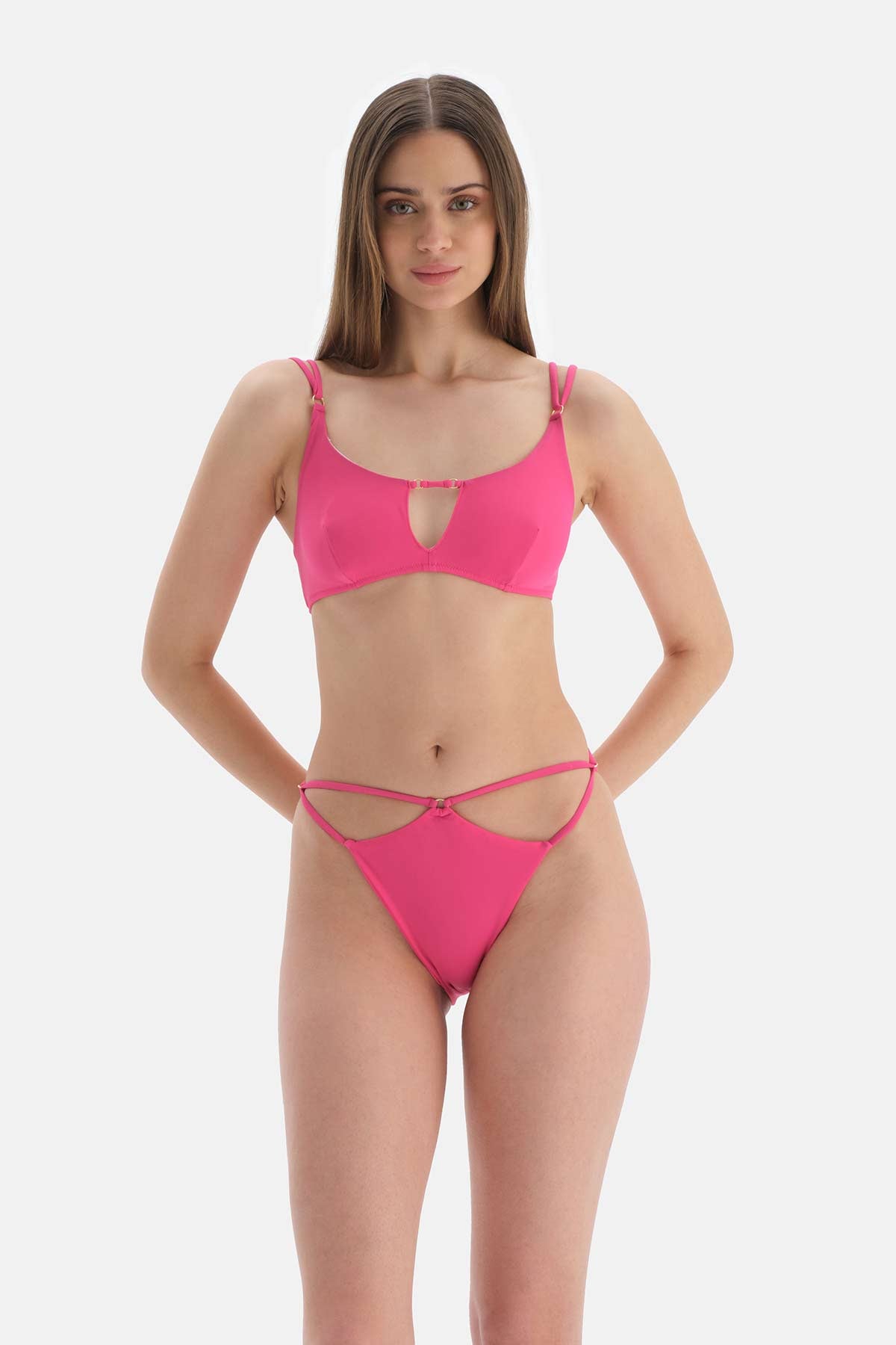Fuşya Bralet Bikini Üstü