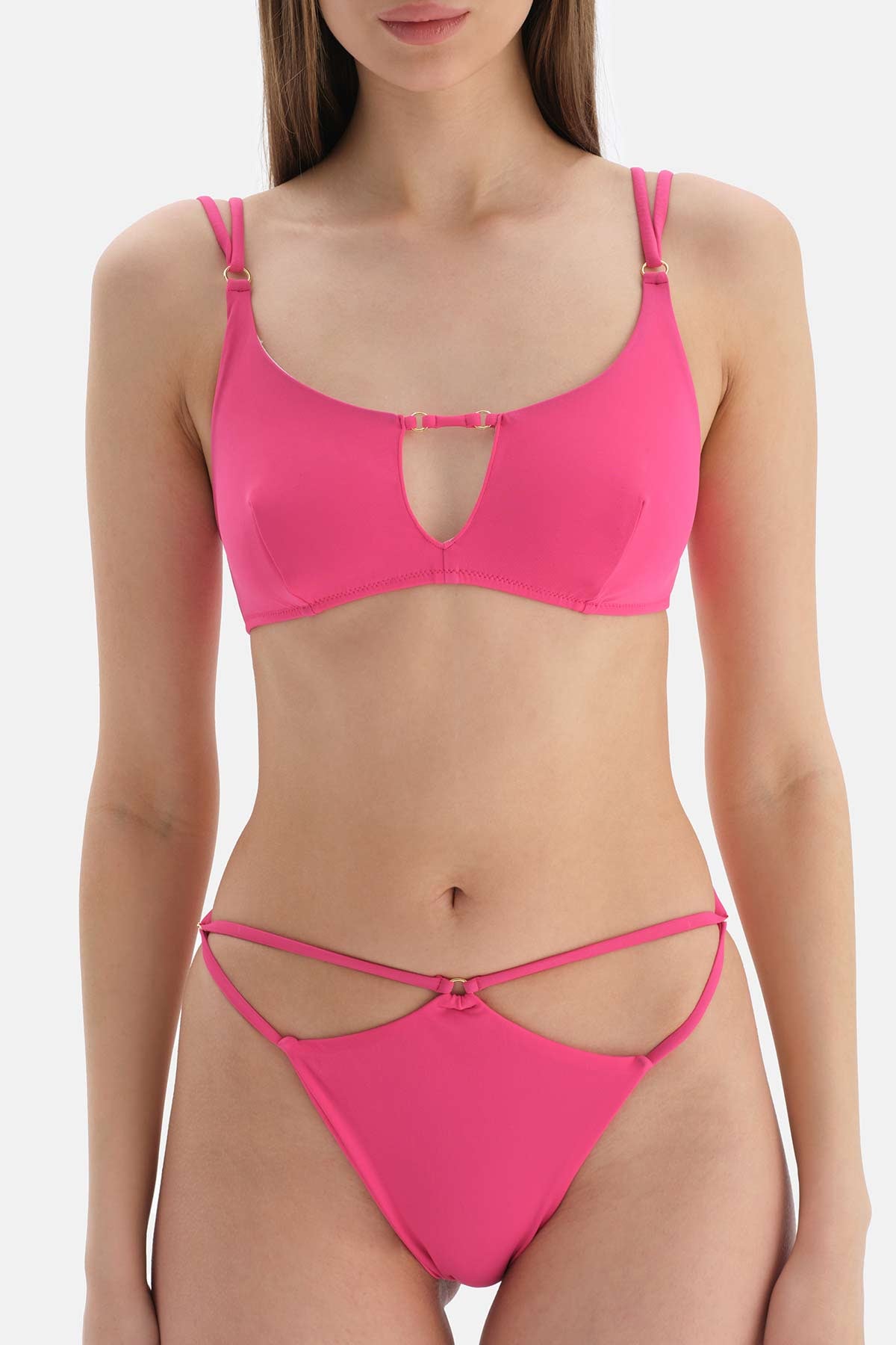 Fuşya Bralet Bikini Üstü