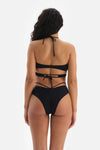 Siyah Sabit Askılı Straplez Bikini Üstü