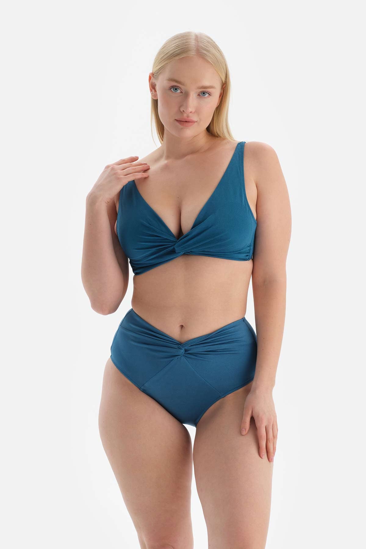 Petrol Yeşili i Korseli Toparlayıcı Bikini Üstü