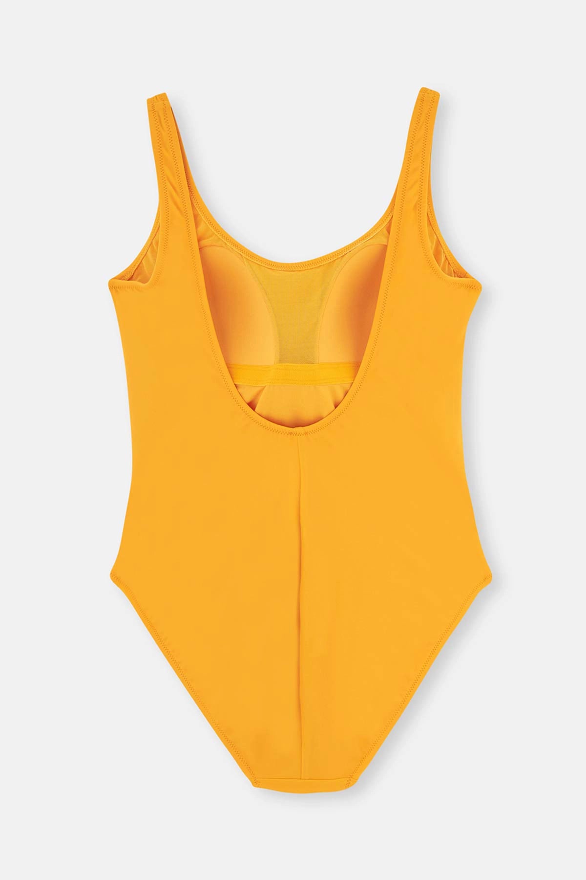 Sarı Balensiz U Yaka Kalın Askılı Mayo