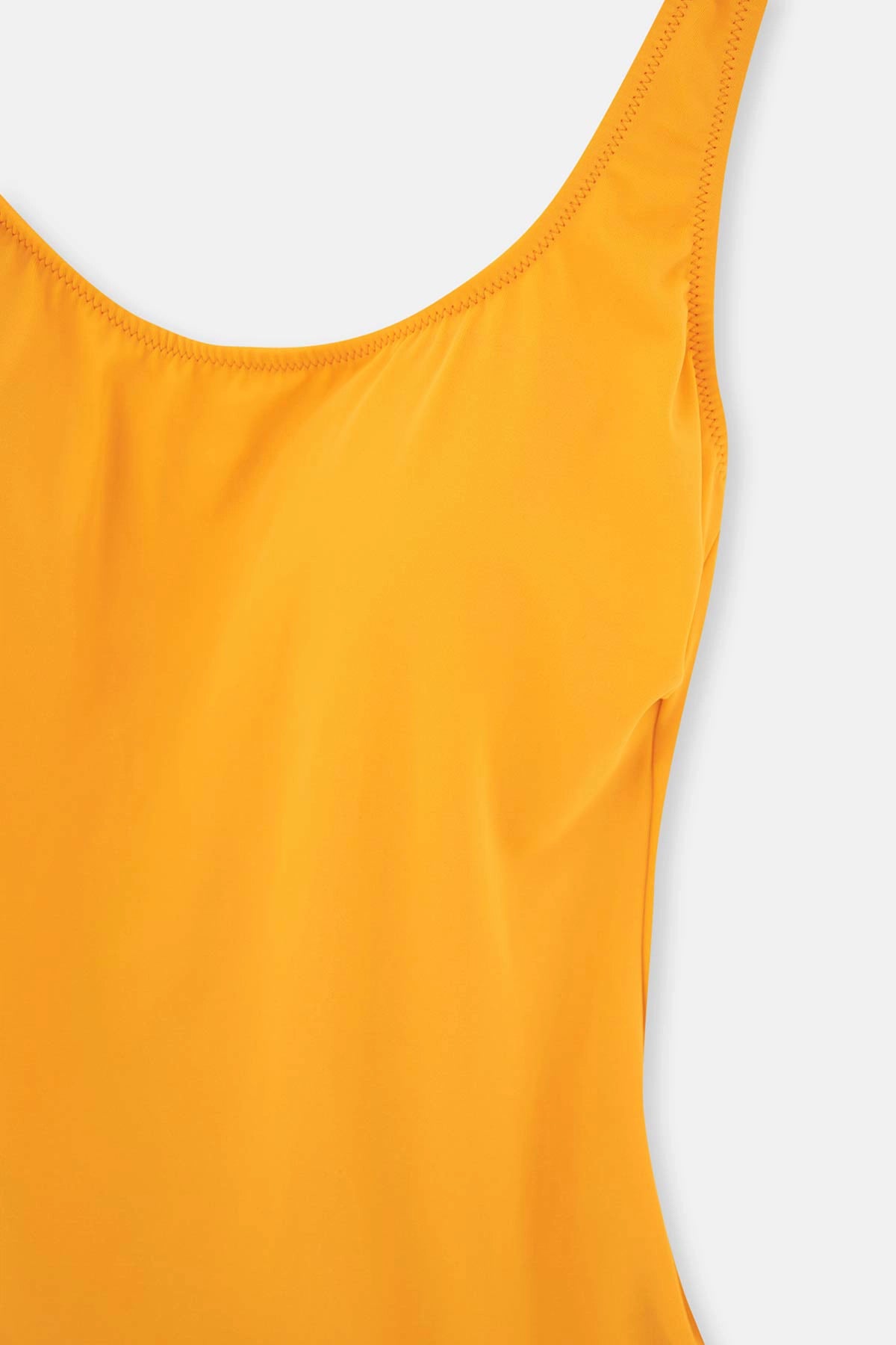 Sarı Balensiz U Yaka Kalın Askılı Mayo