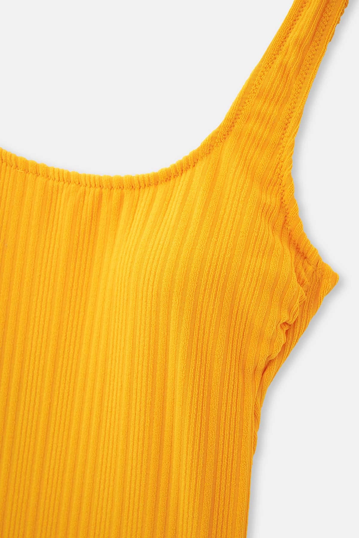 Sarı Kalın Askılı U Yaka Mayo