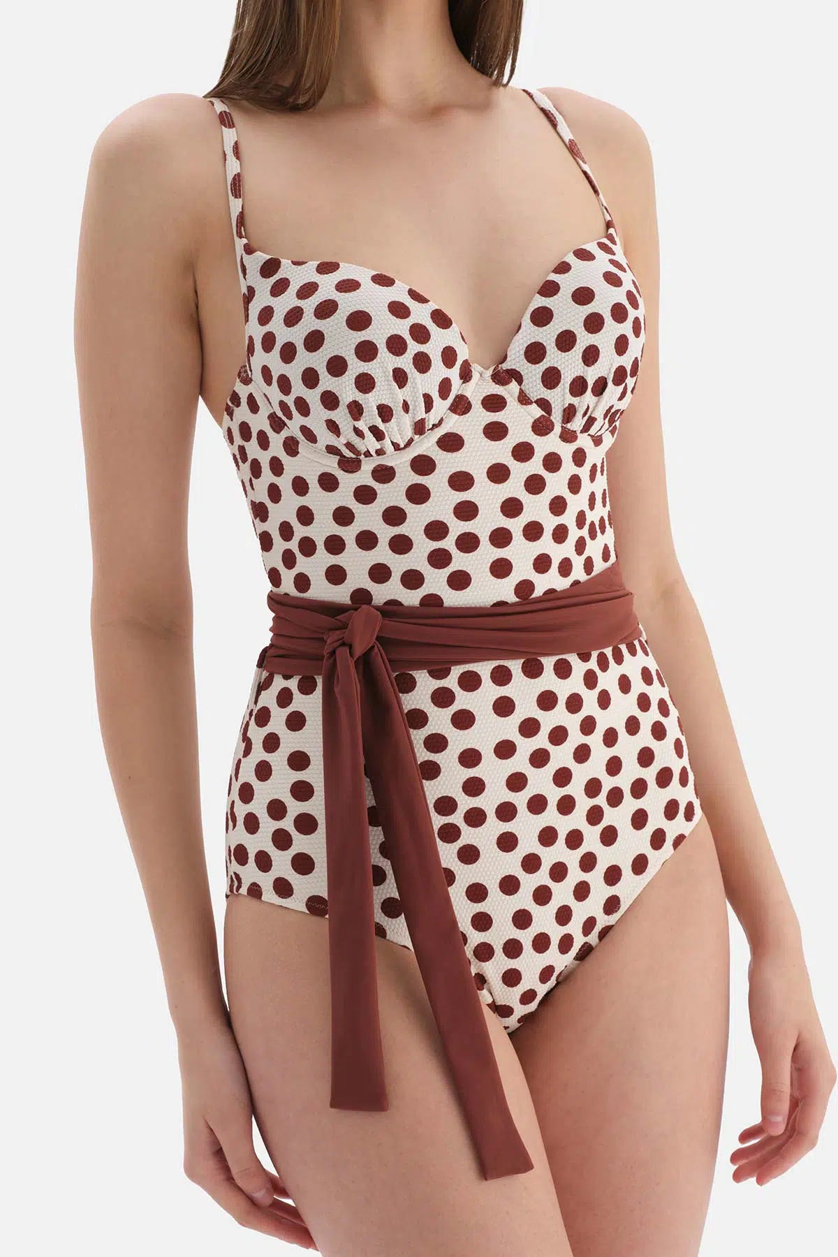 Kahve - Ekru Kaplı Mayo