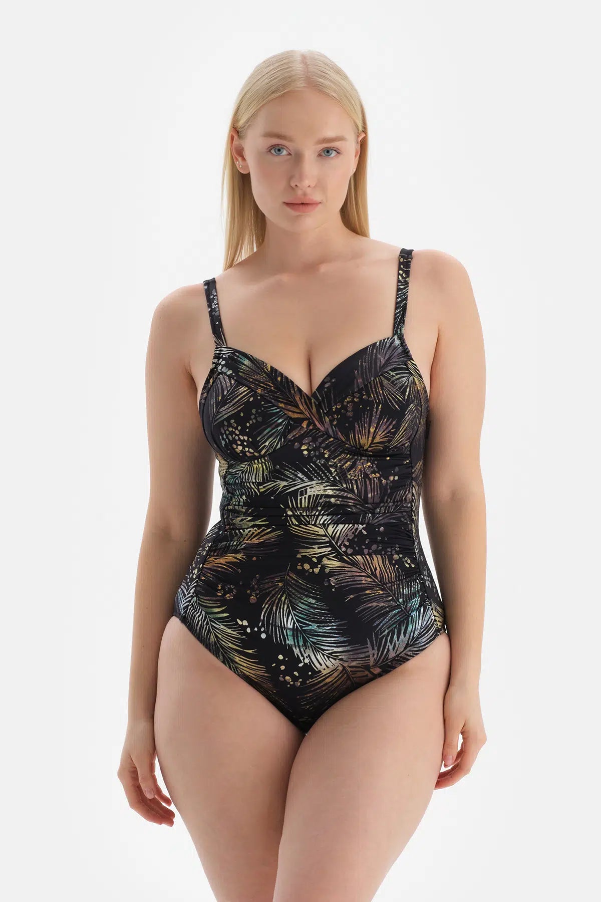 Siyah - Yeşil Korseli Toparlayıcı Mayo