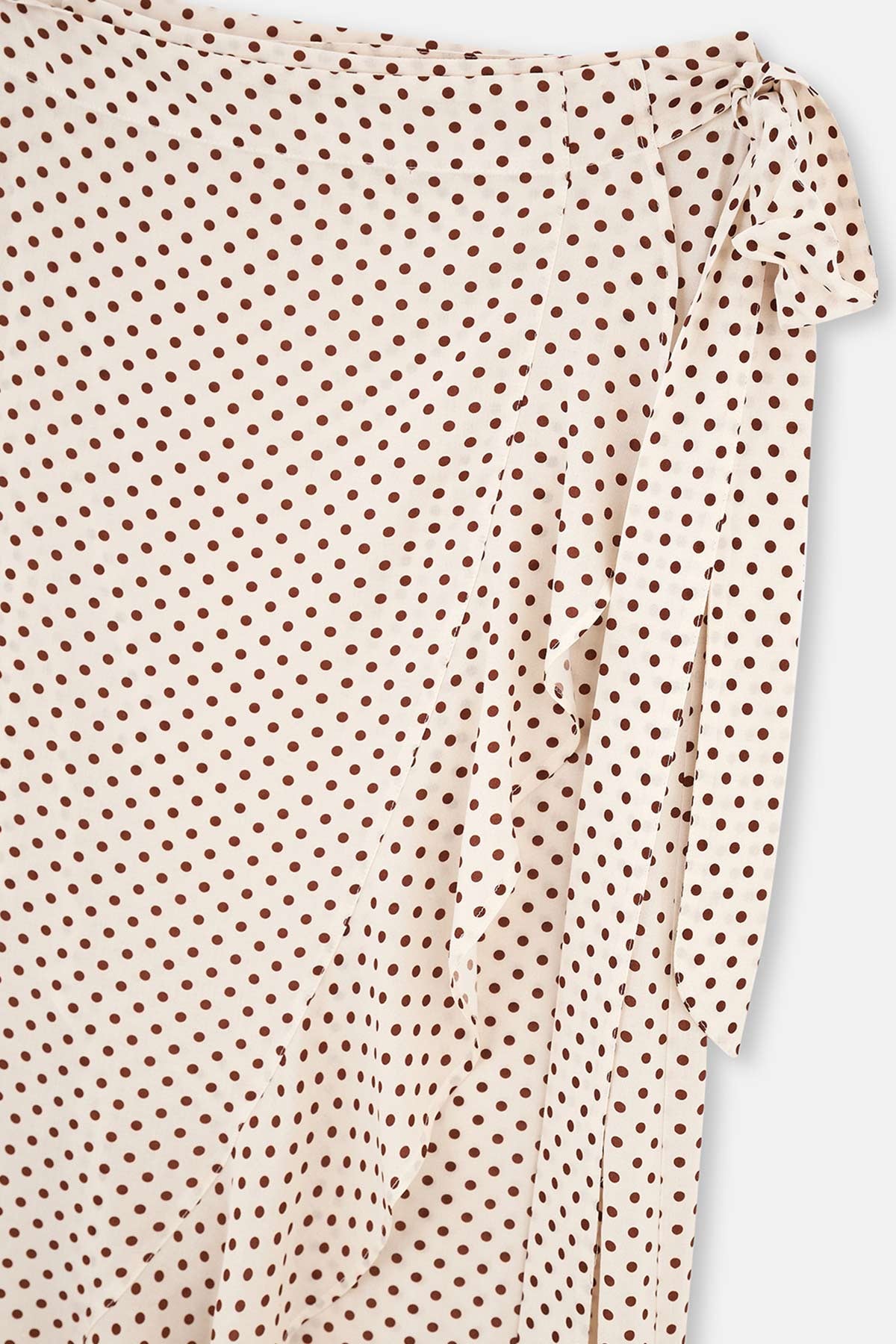 Ekru-Kahve Bağlamalı Etek