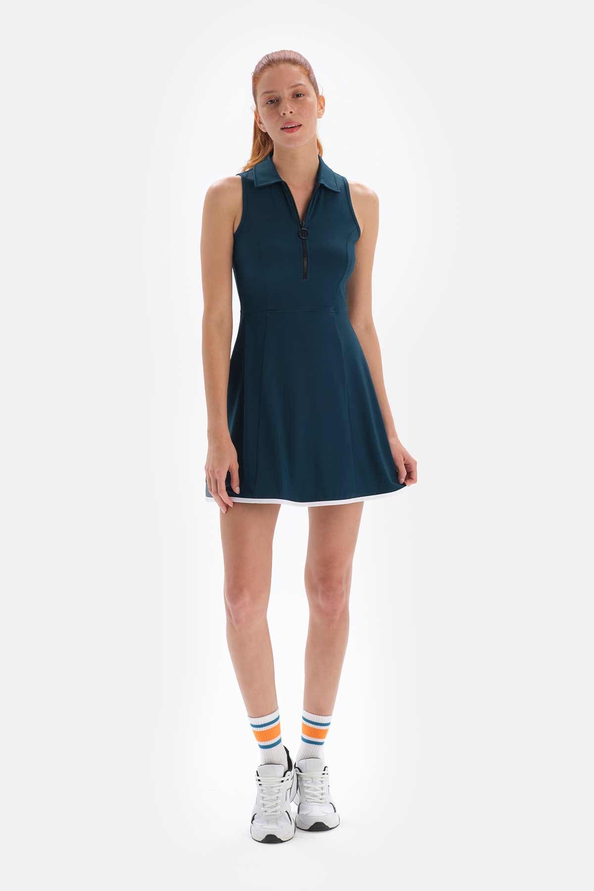 Petrol Dagi Active Petrol Kolsuz Polo Yakalı Elbise