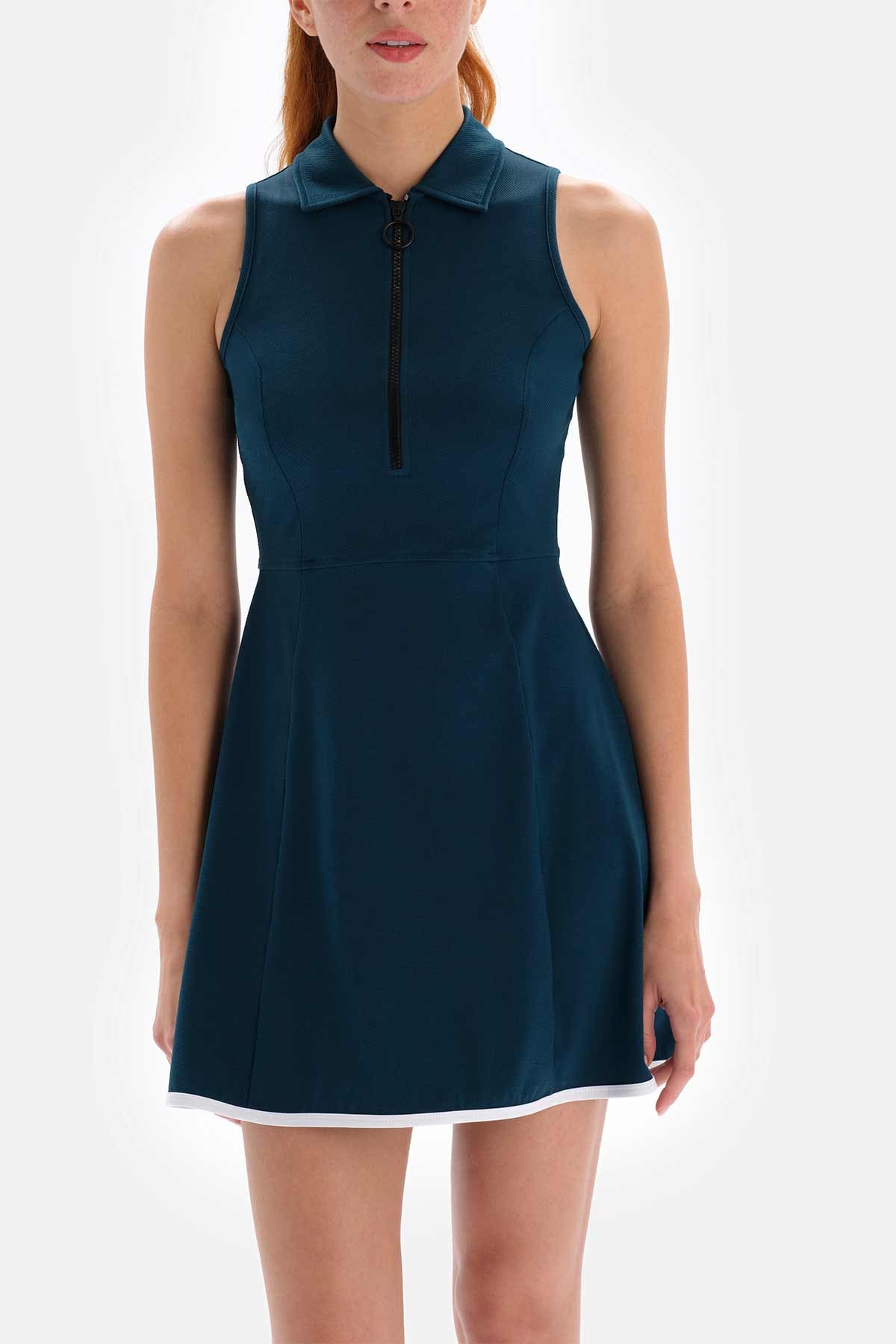 Petrol Dagi Active Petrol Kolsuz Polo Yakalı Elbise