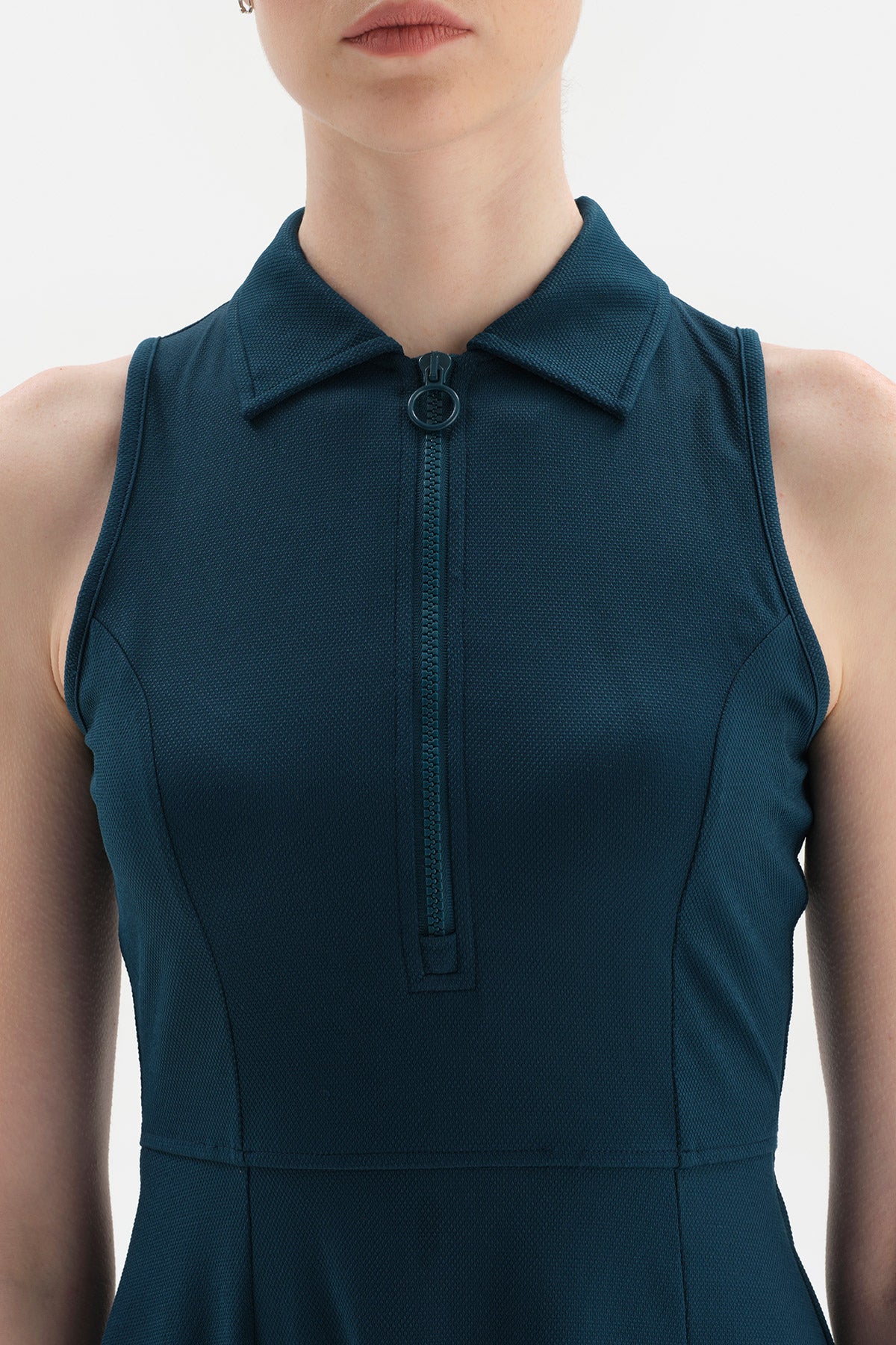 Petrol Dagi Active Petrol Kolsuz Polo Yakalı Elbise