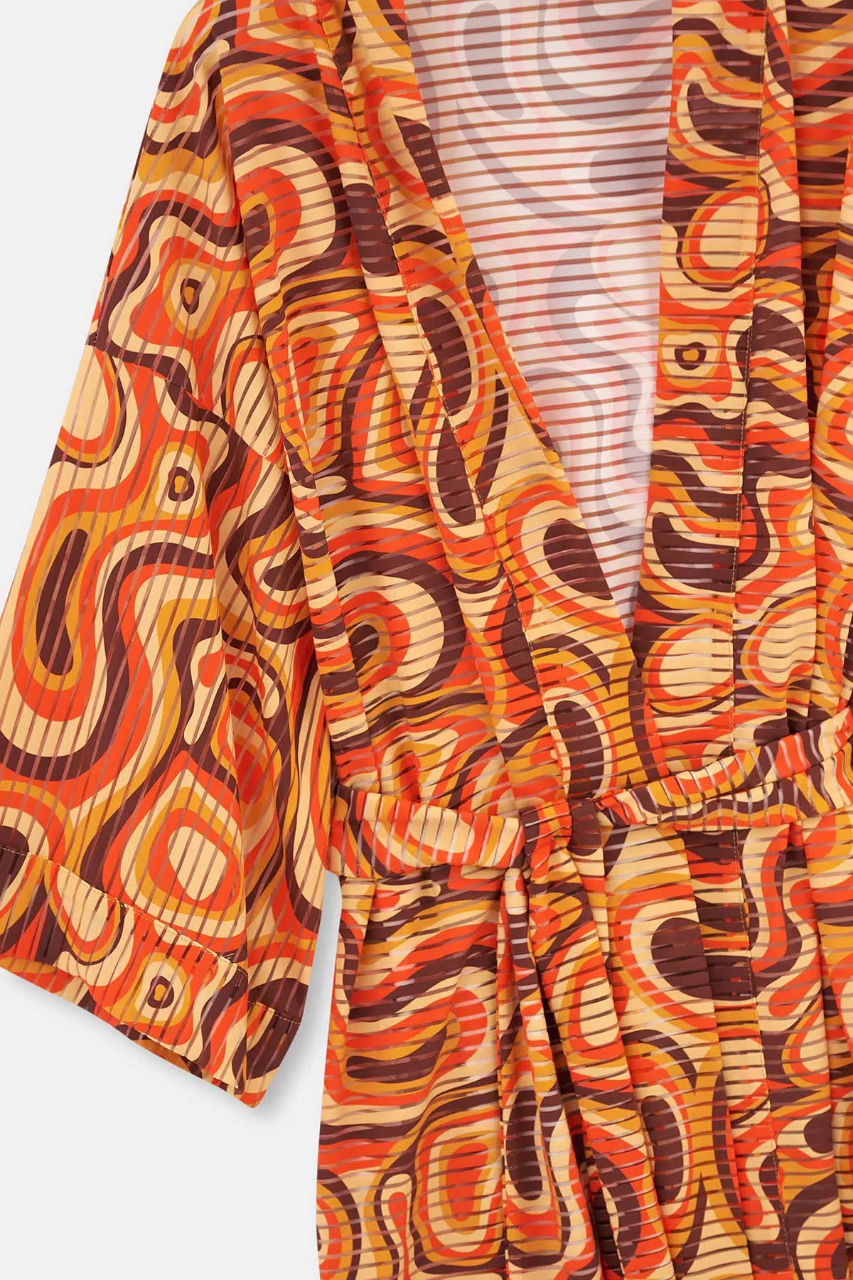 Kiremit - Turuncu Kısa Kimono