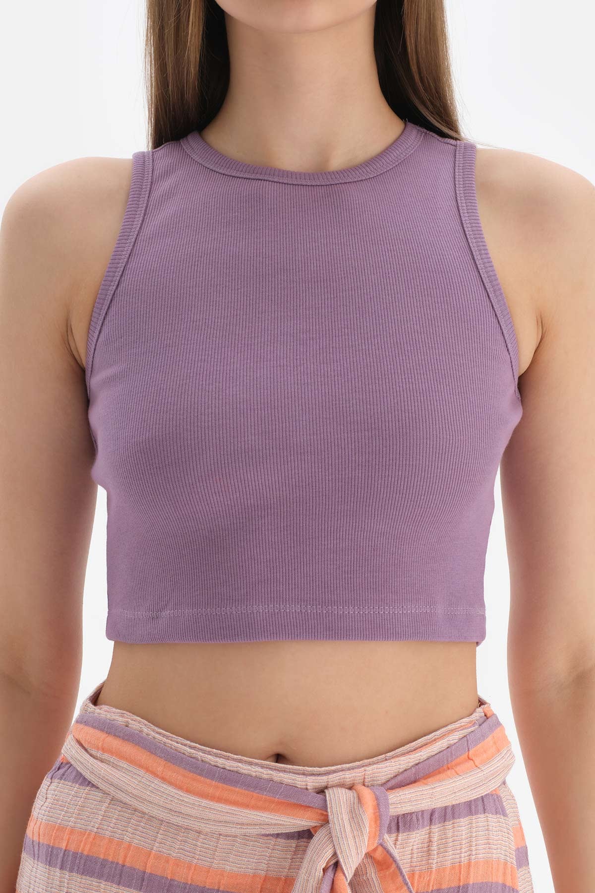 Lila Ribanalı Crop