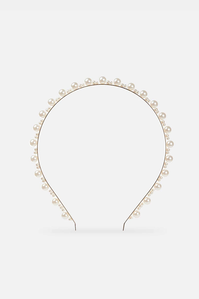 Altın Altın Incili Kadın Metal Taç