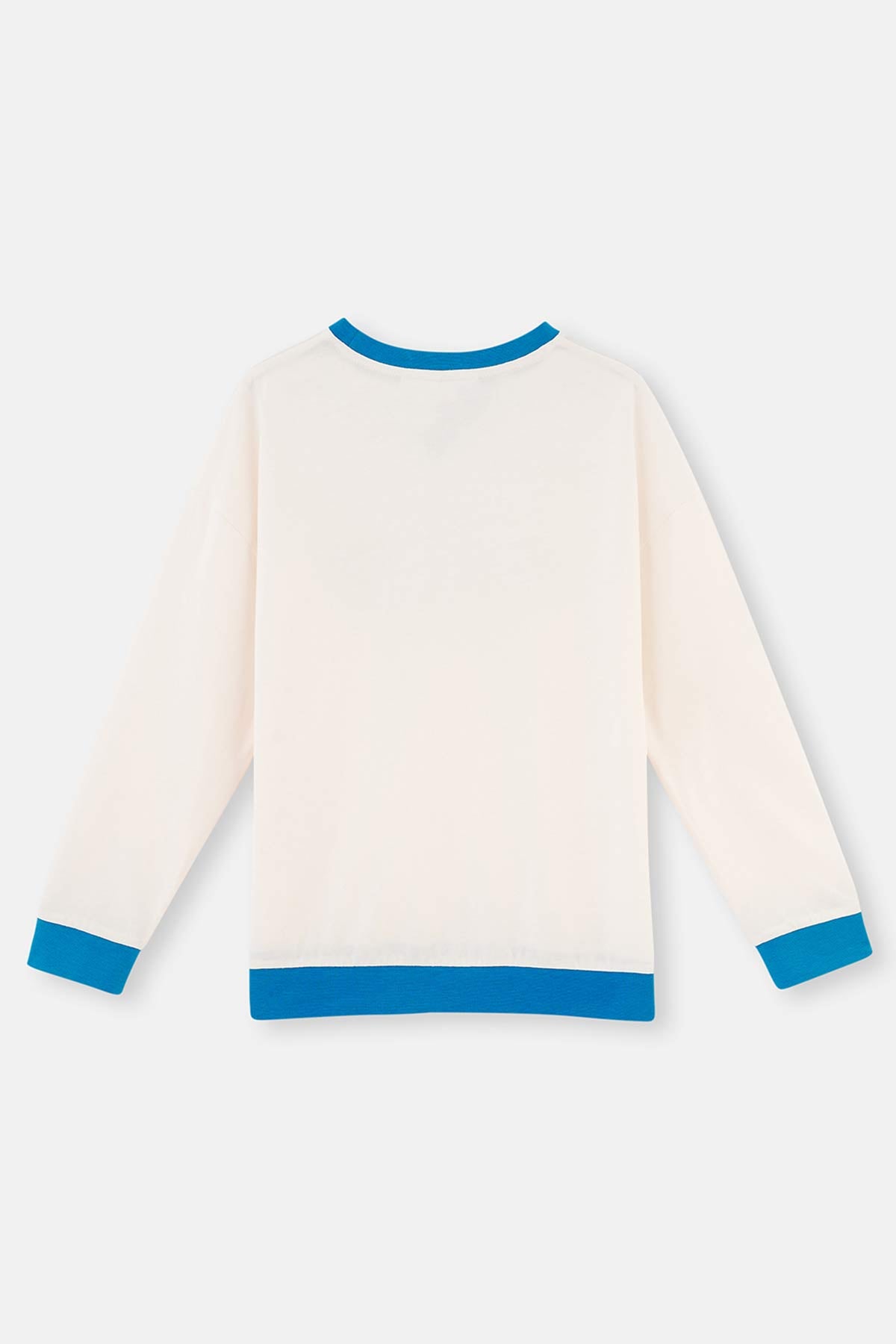 Ekru Mıckey Mouse Lisanslı Uzun Kollu Örme Pijama Takımı