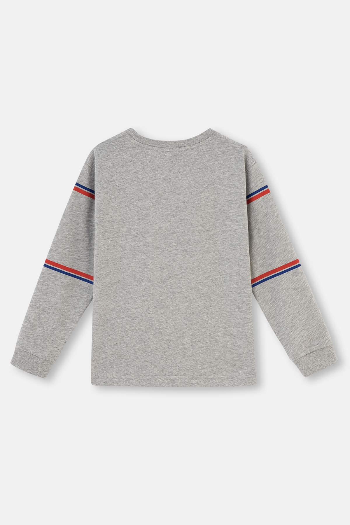 Gri Melanj Mıckey Mouse Lisanslı Bisiklet Yaka Uzun Kollu Pijama Takımı