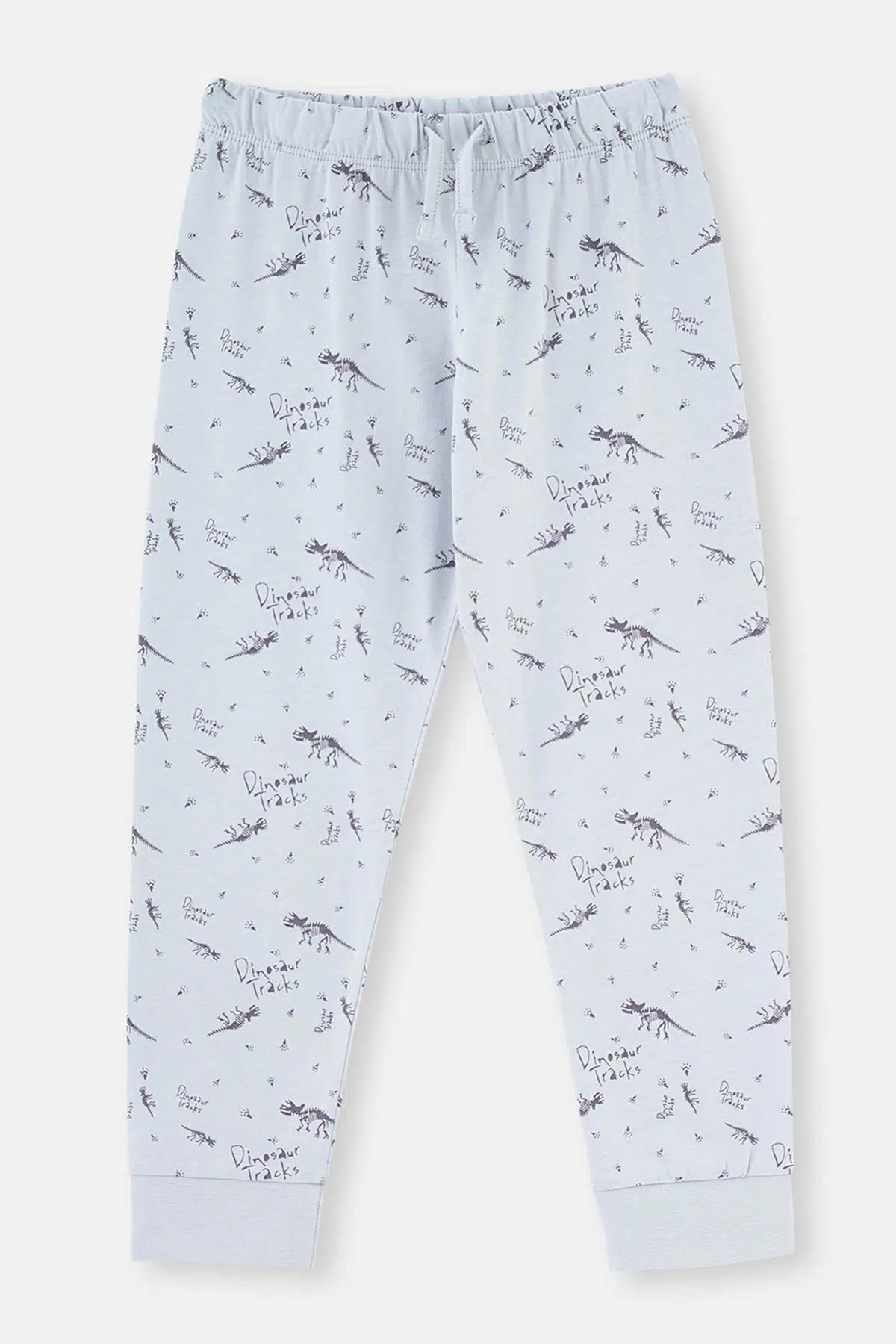 Mavi Dinozor Baskılı Uzun Kollu Pijama Takımı