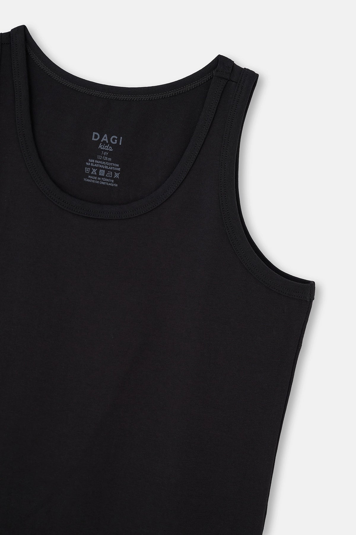 Beyaz-Siyah 2'Li Erkek Çocuk Pamuklu Atlet