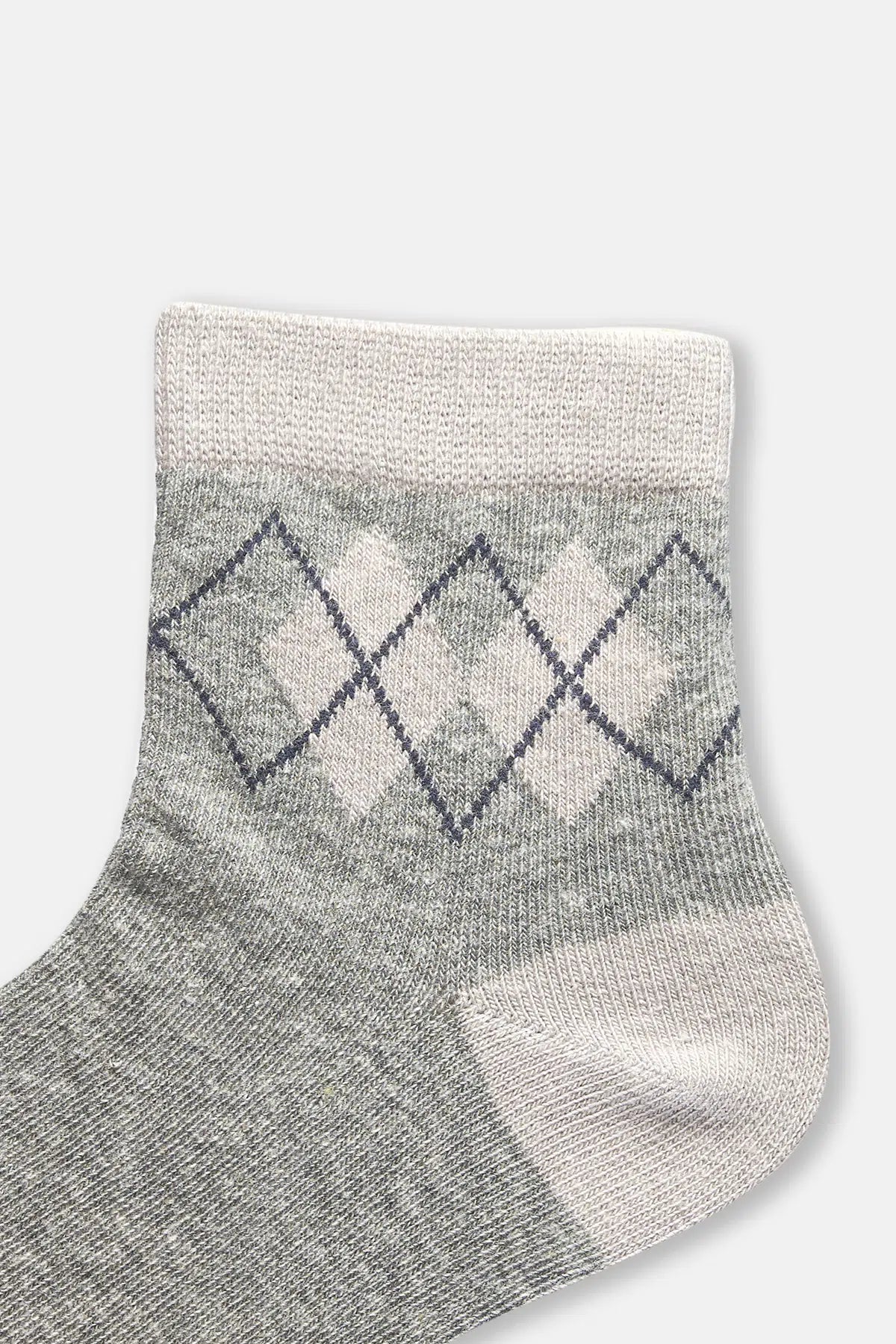 Gri Melanj-Lacivert Erkek Çocuk 2'Li Soket Çorap