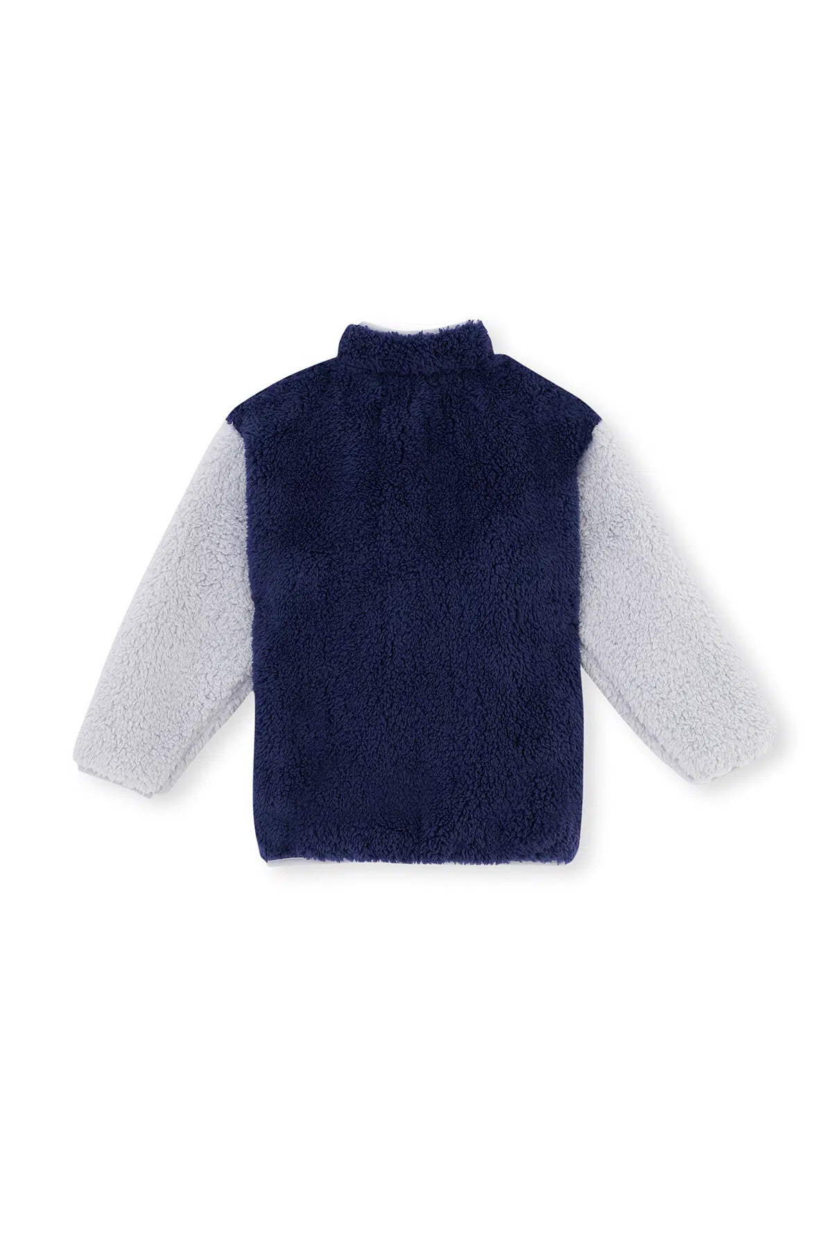 Lacivert Cep Detaylı Unısex Şerpa Sweatshırt