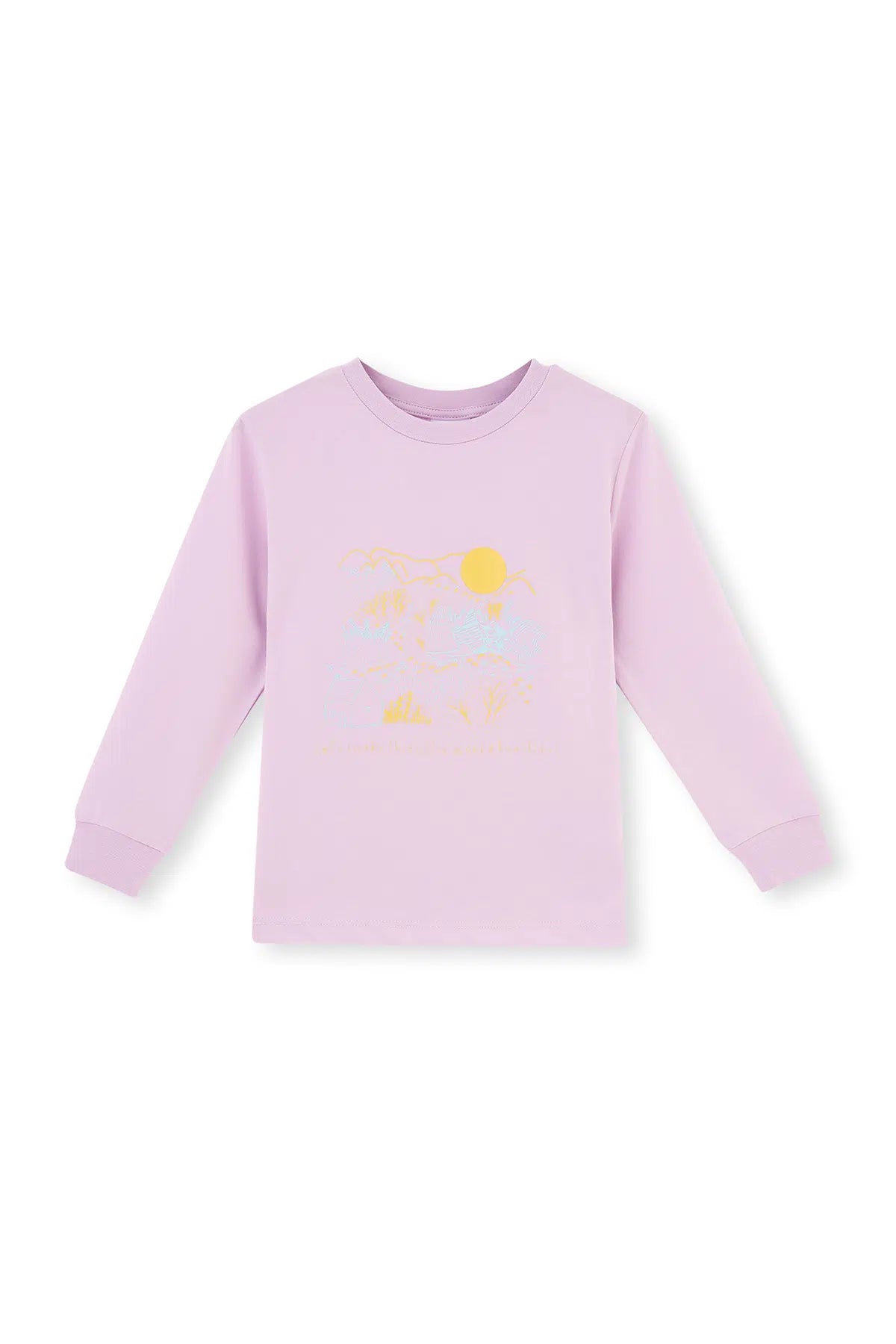 Lila Baskı Detaylı Uzun Kollu Pijama Takımı