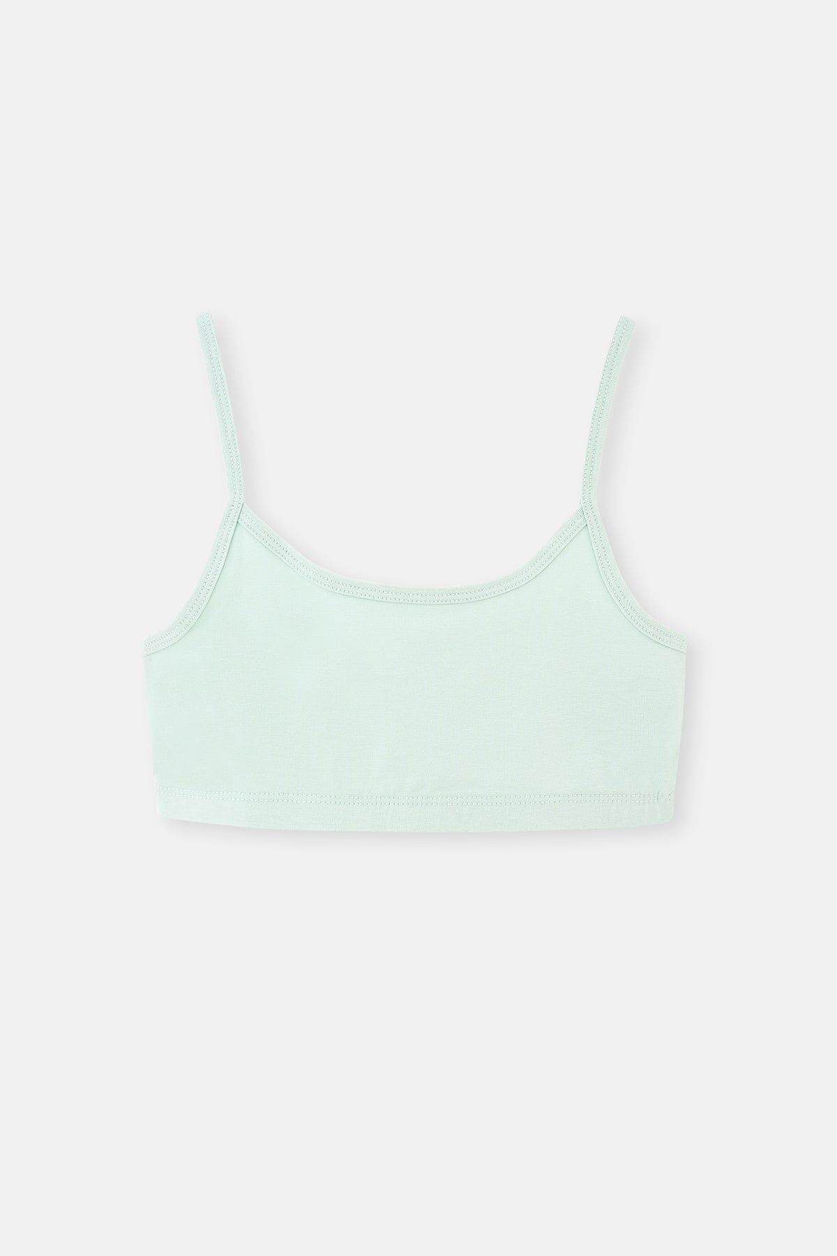 Yeşil-Ekru 2'Li Kız Çocuk Pamuklu Büstiyer