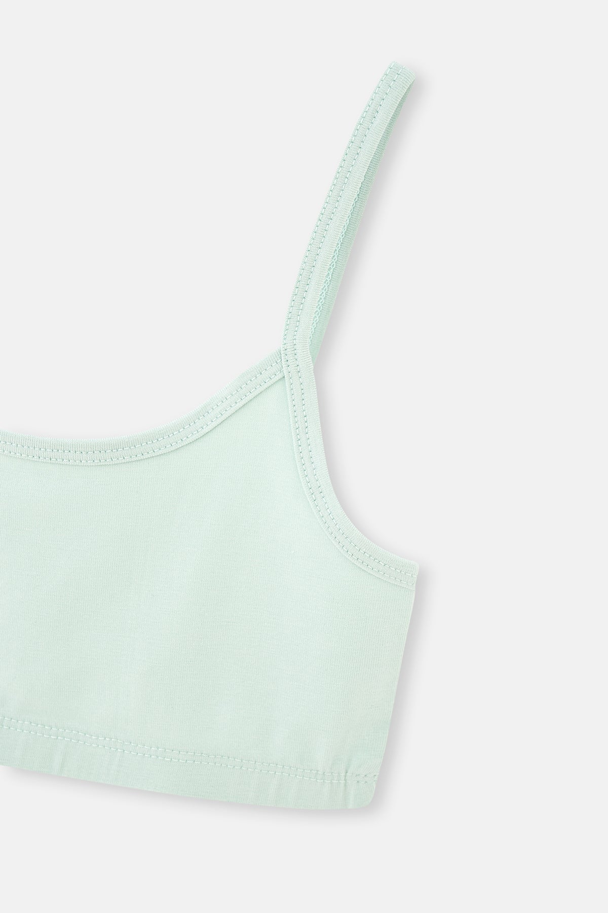 Yeşil-Ekru 2'Li Kız Çocuk Pamuklu Büstiyer