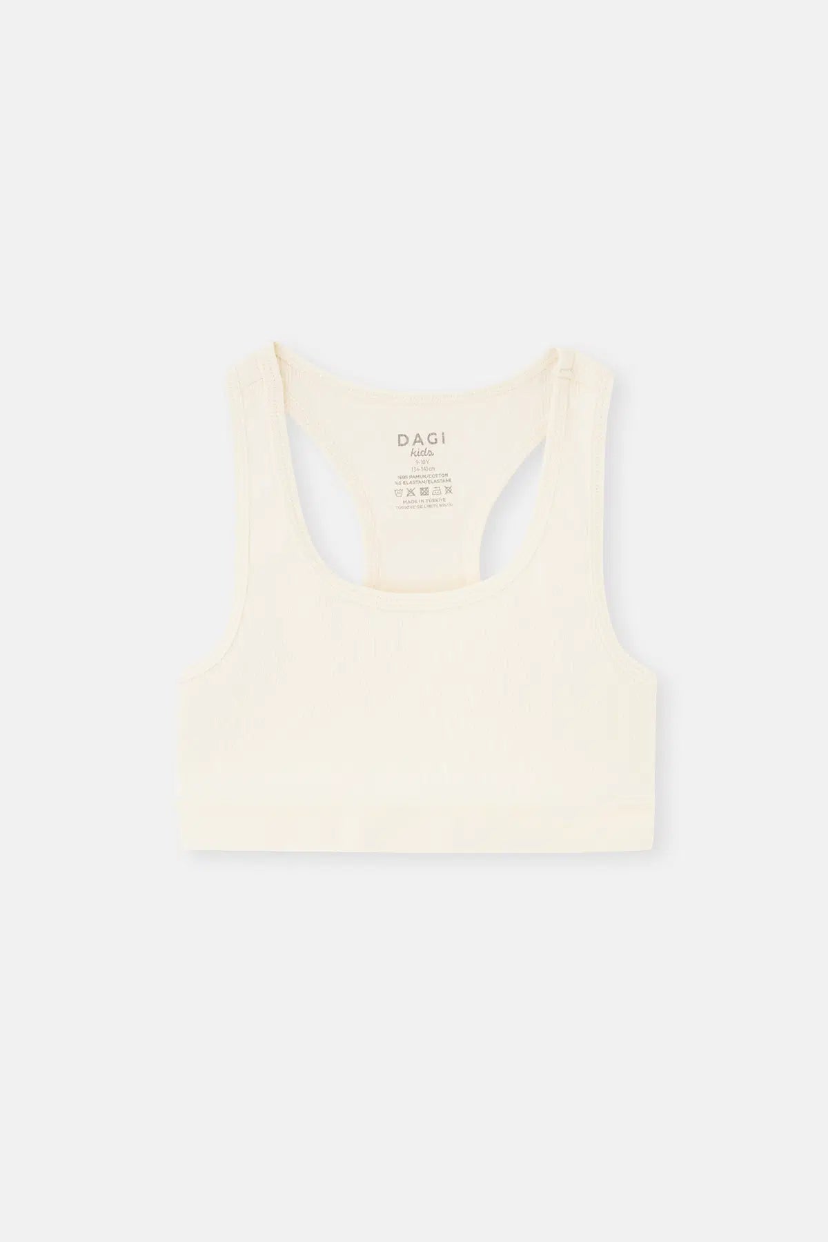 Ekru-Pudra 2'Li Kız Çocuk Pamuklu Kaşkorse Büstiyer