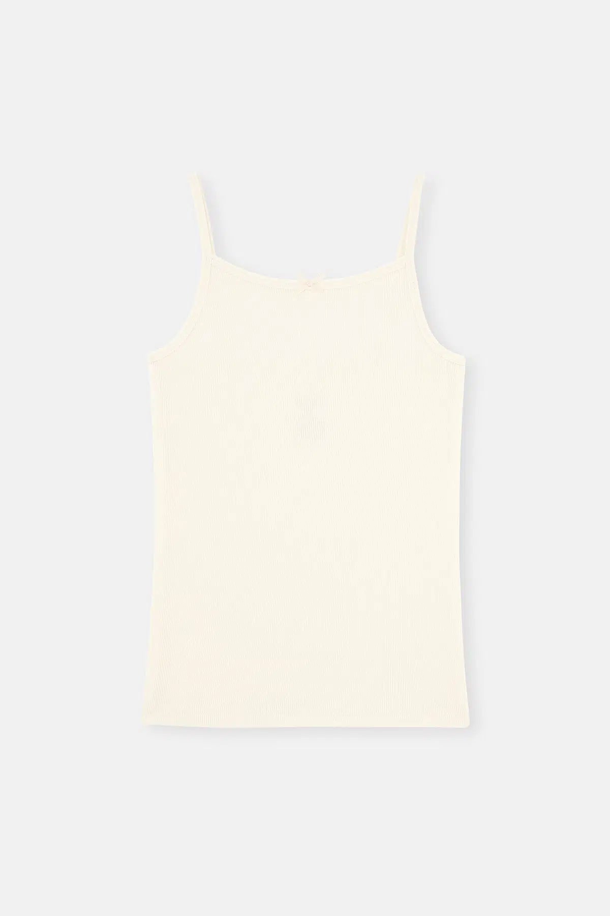 Yeşil-Ekru 2'Li Kız Çocuk Pamuklu Kaşkorse Atlet