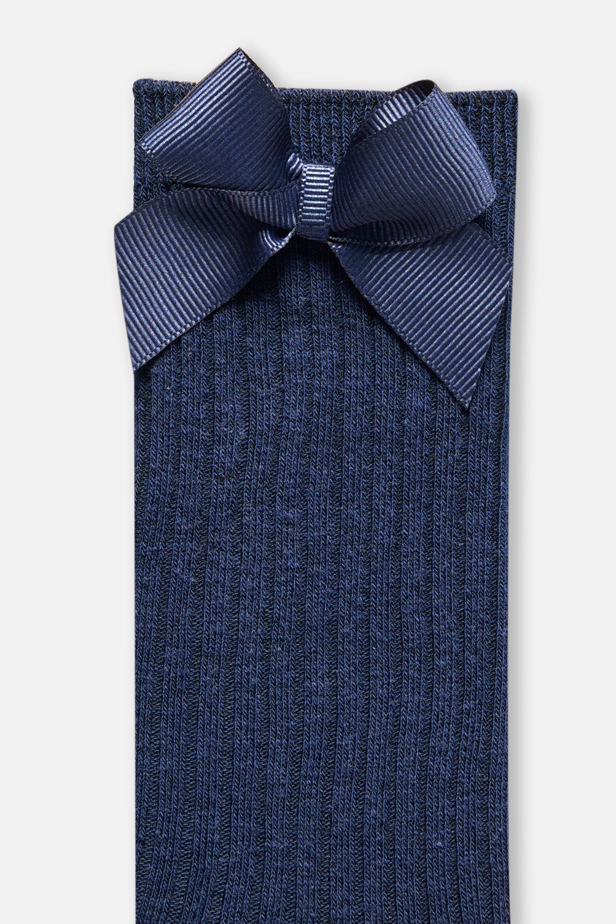 Lacivert Kız Çocuk Kurdela Detaylı Dizaltı Çorap