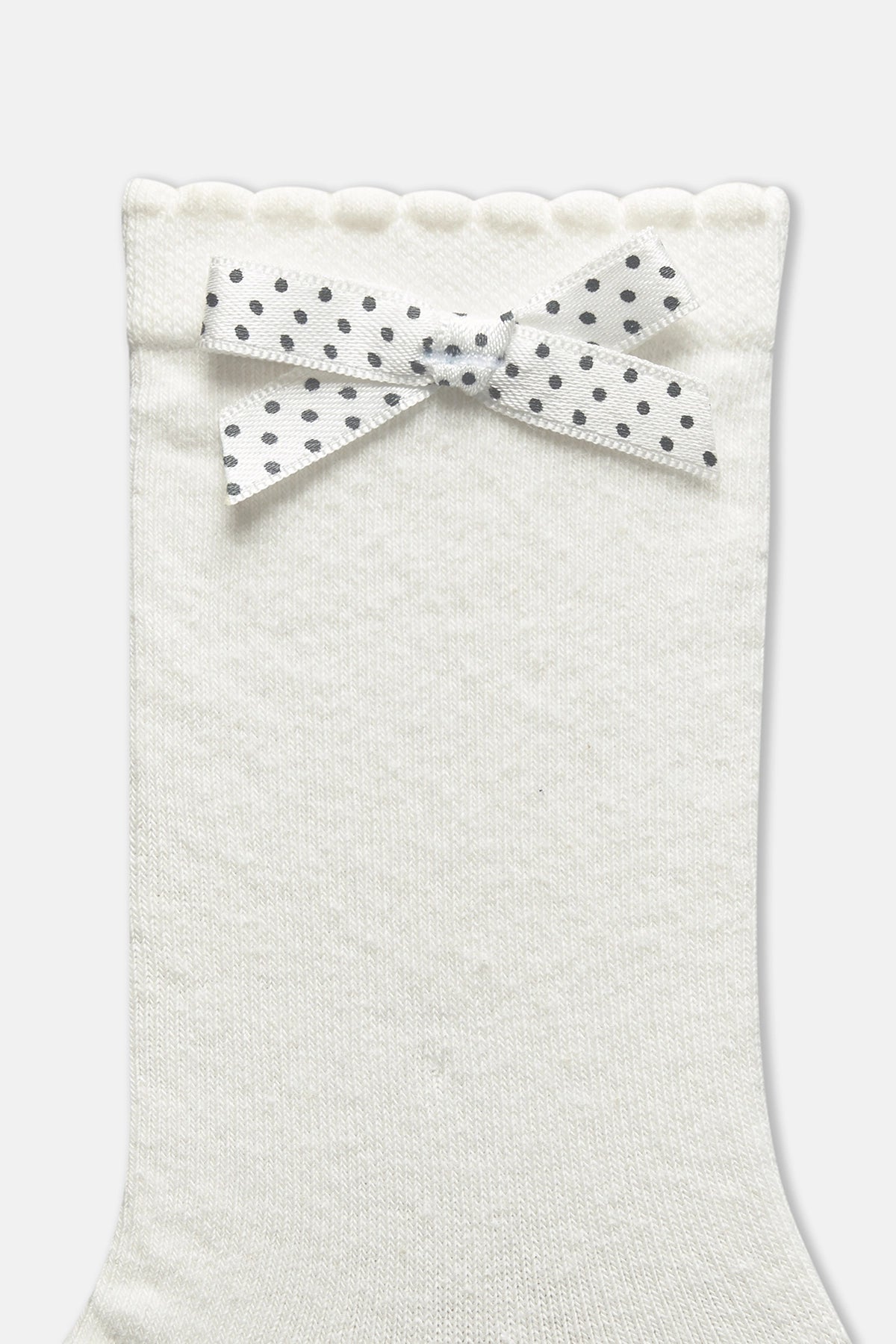 Ekru Kız Çocuk 2'Li Kelebek Detaylı Çorap
