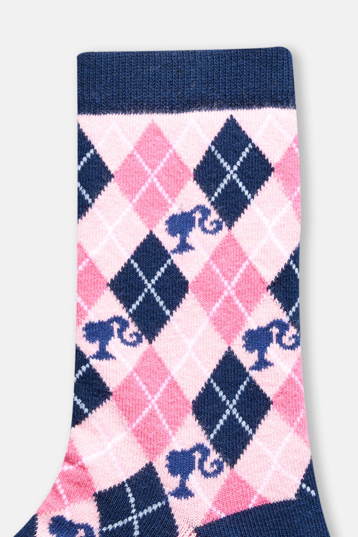 Lacivert-Pembe Kız Çocuk Barbıe 2'Li Çorap