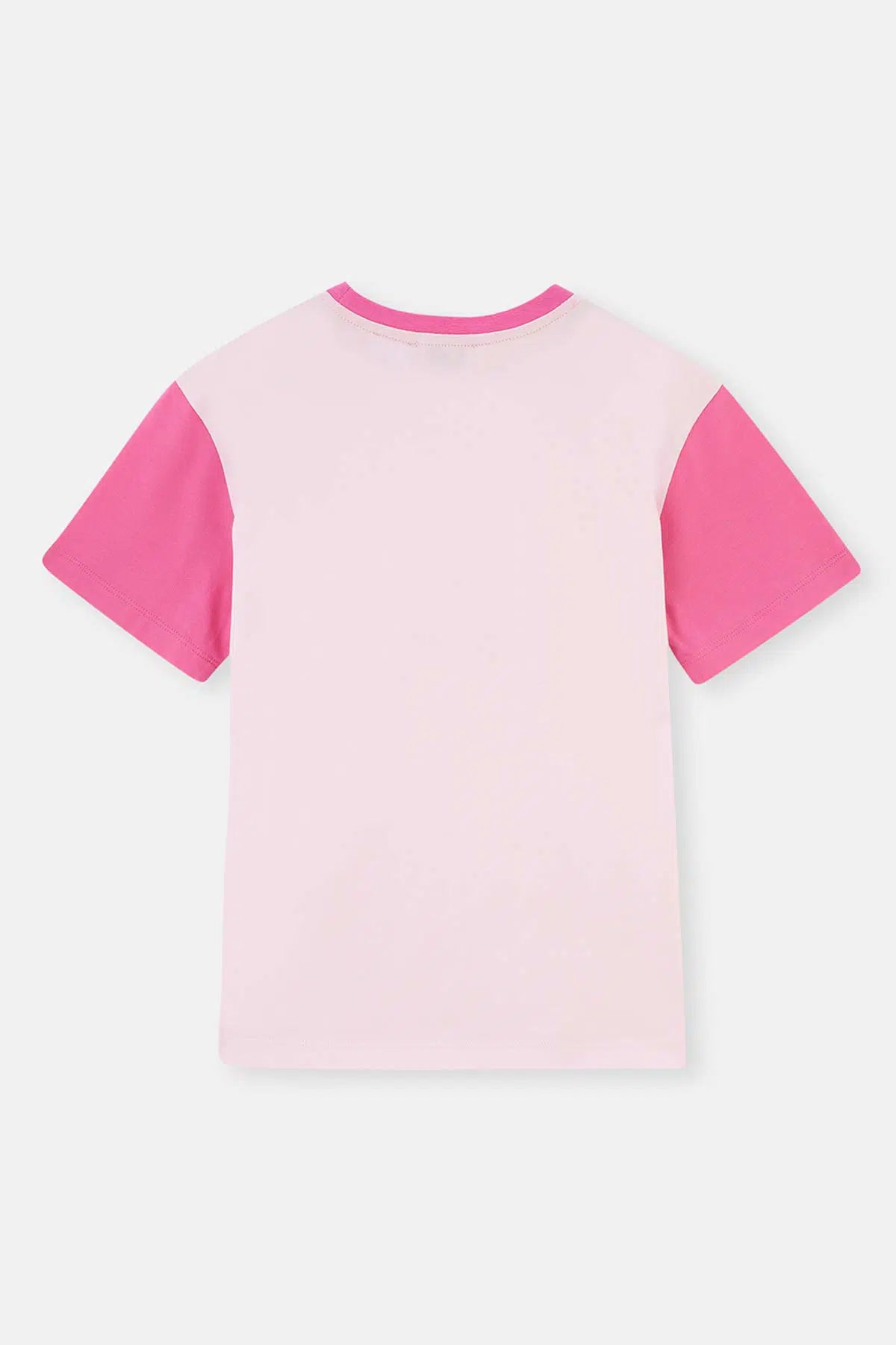 Pembe Barbie Lisans Baskılı Kısa Kollu Bisiklet Yaka T-Shirt