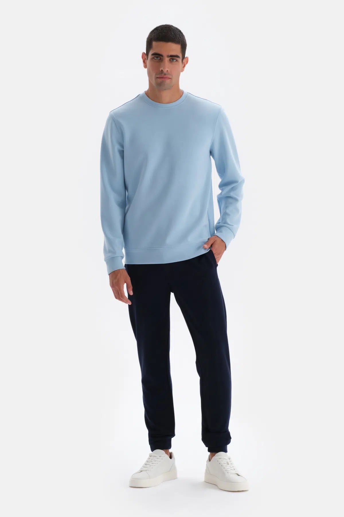 Mavi Bisiklet Yaka Uzun Kollu Sweatshırt
