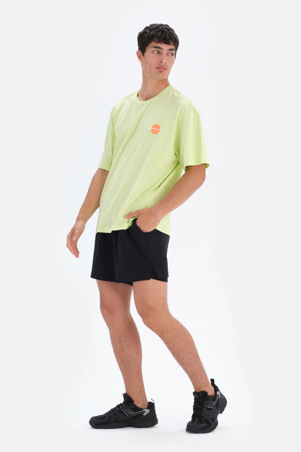 Açık Yeşil Dagi Active Dağ Baskılı T-Shirt